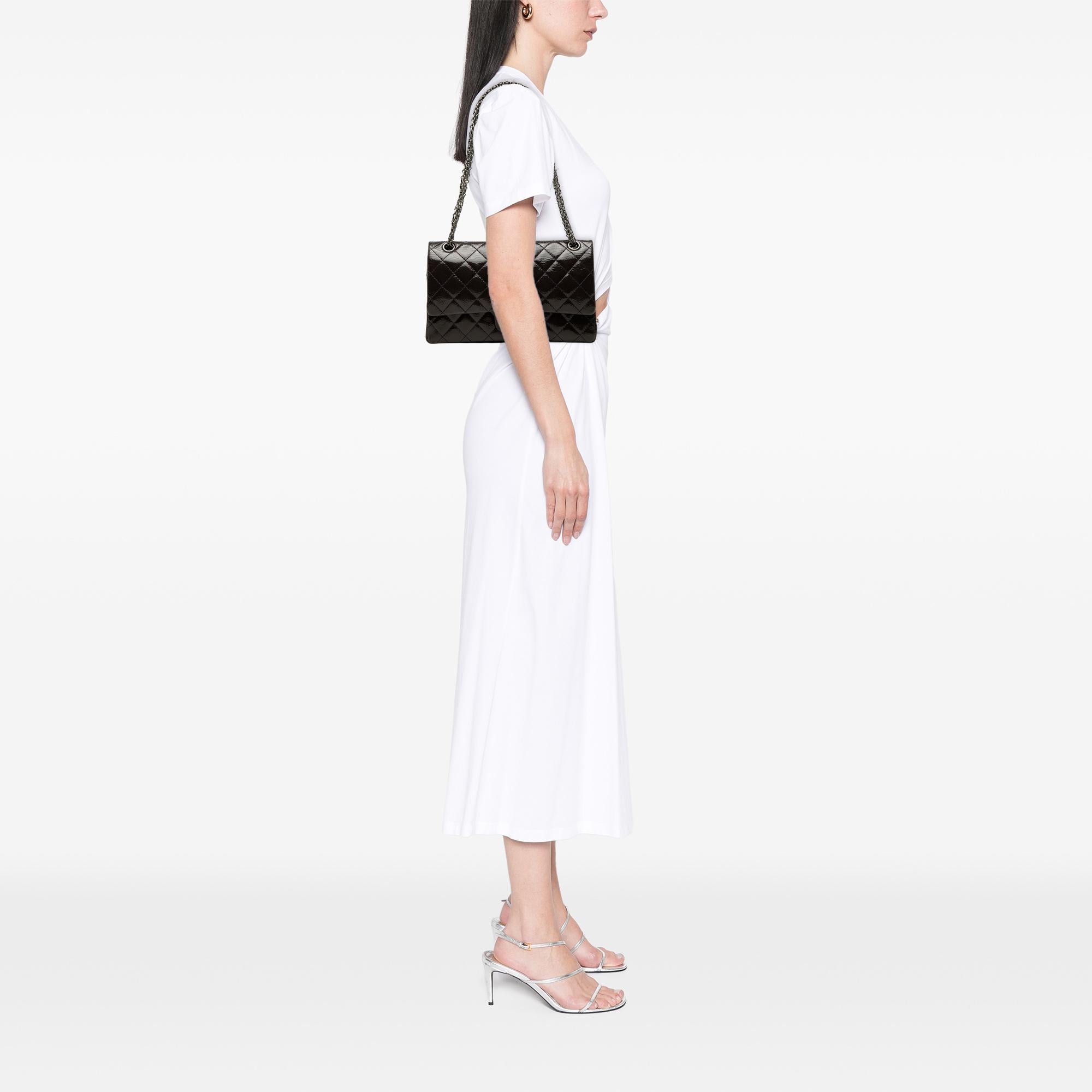 Chanel Quilted Crinkled Patent Reissue 2.55 Double Flap 226