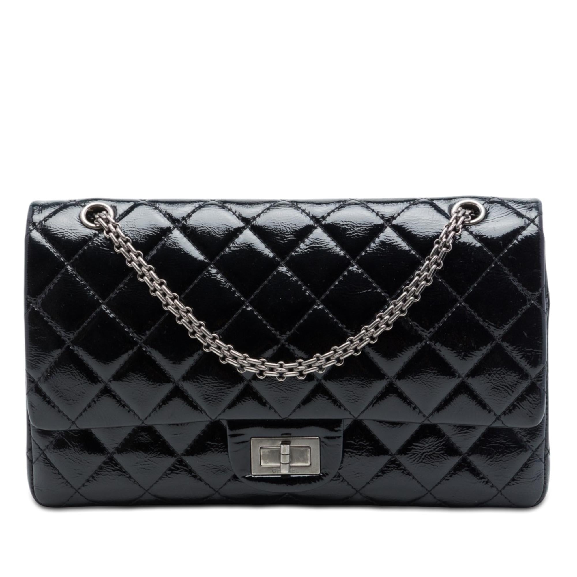Chanel Quilted Crinkled Patent Reissue 2.55 Double Flap 227
