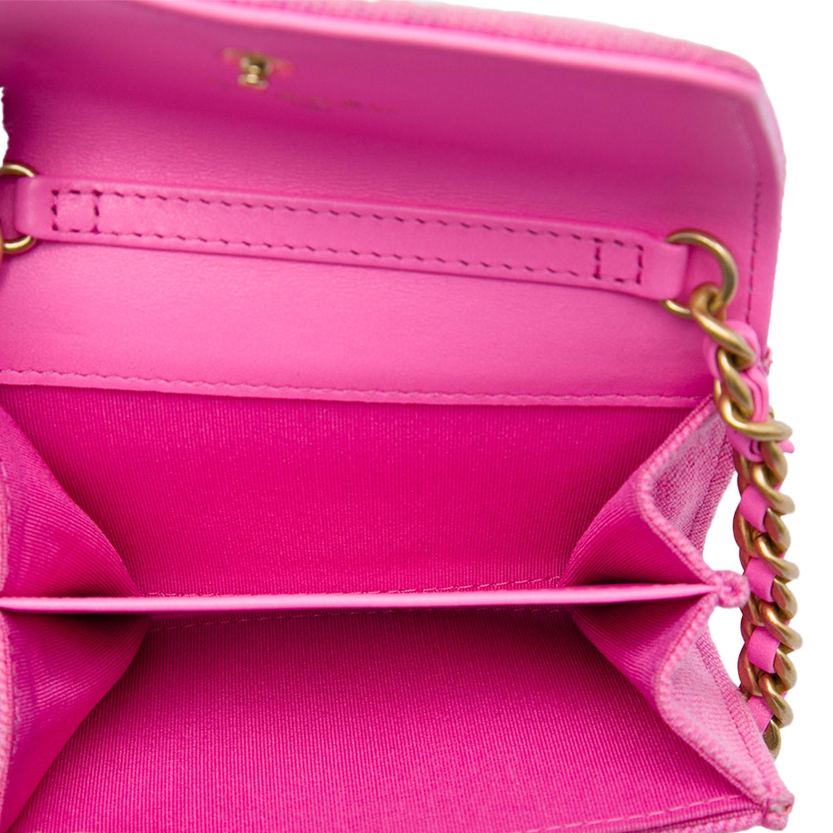 Chanel Quilted Denim 19 Flap Coin Purse With Chain