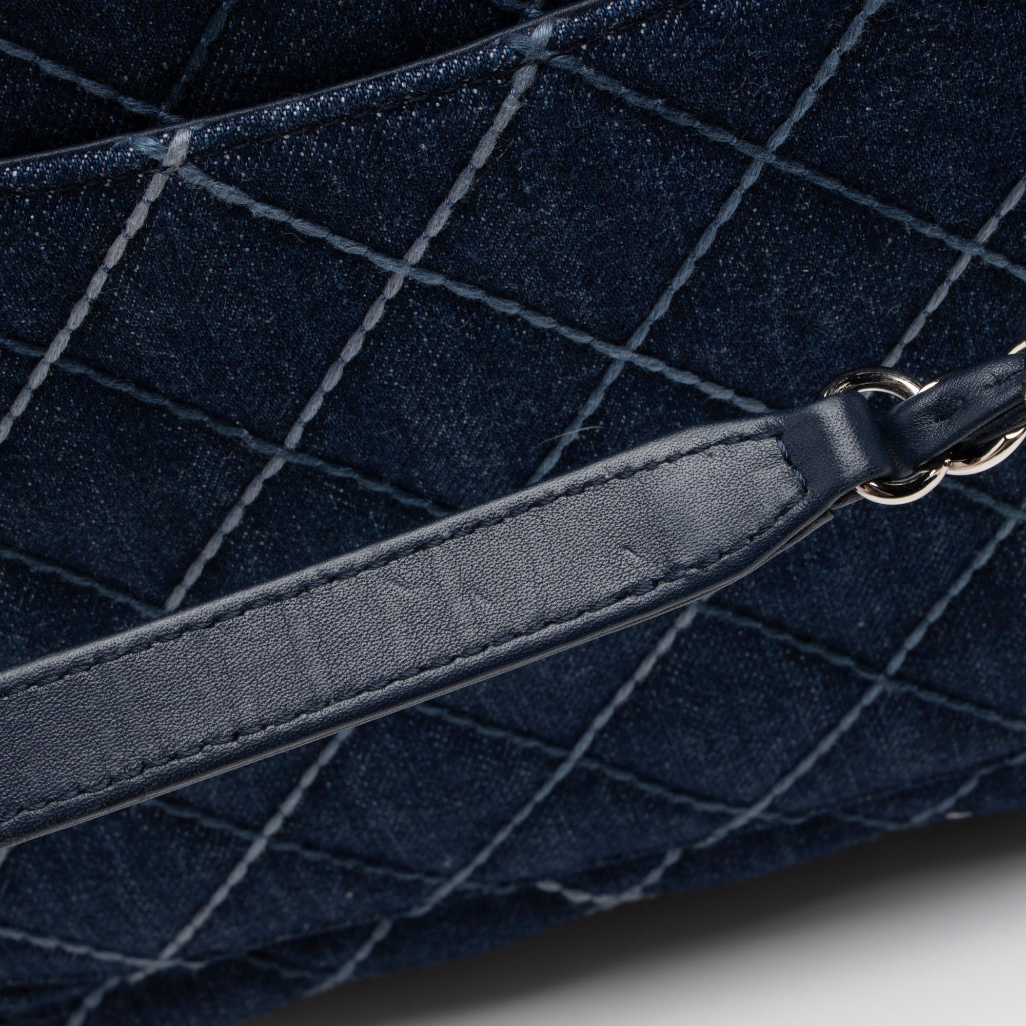 Chanel Quilted Denim Coco Handle Shopping Tote