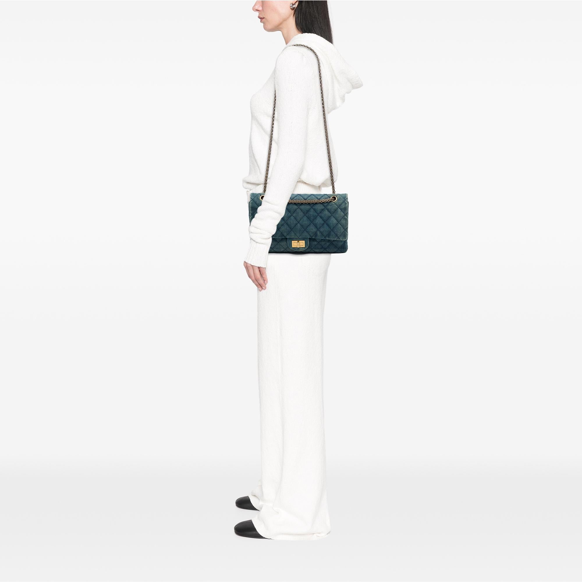 Chanel Quilted Denim Reissue 2.55 Double Flap 227