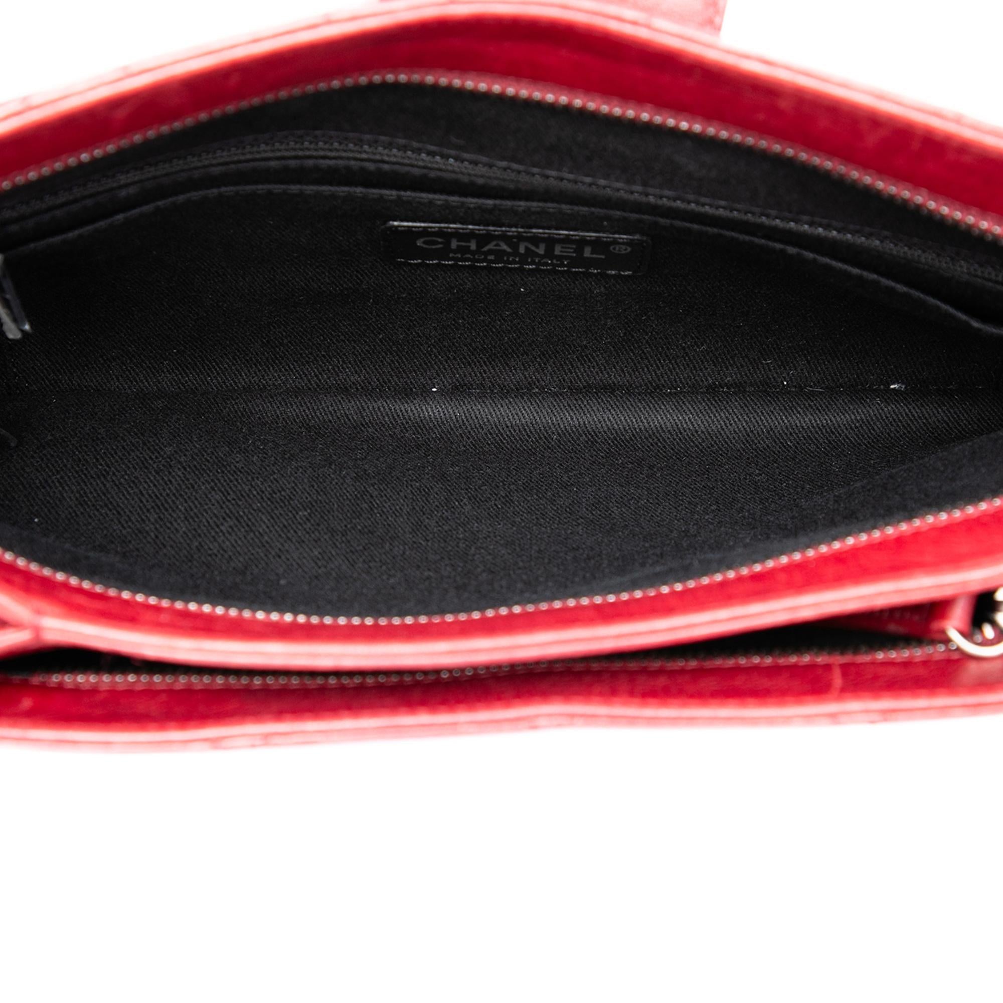 Chanel Quilted Glazed Calfskin Coco Pleats Chain Clutch