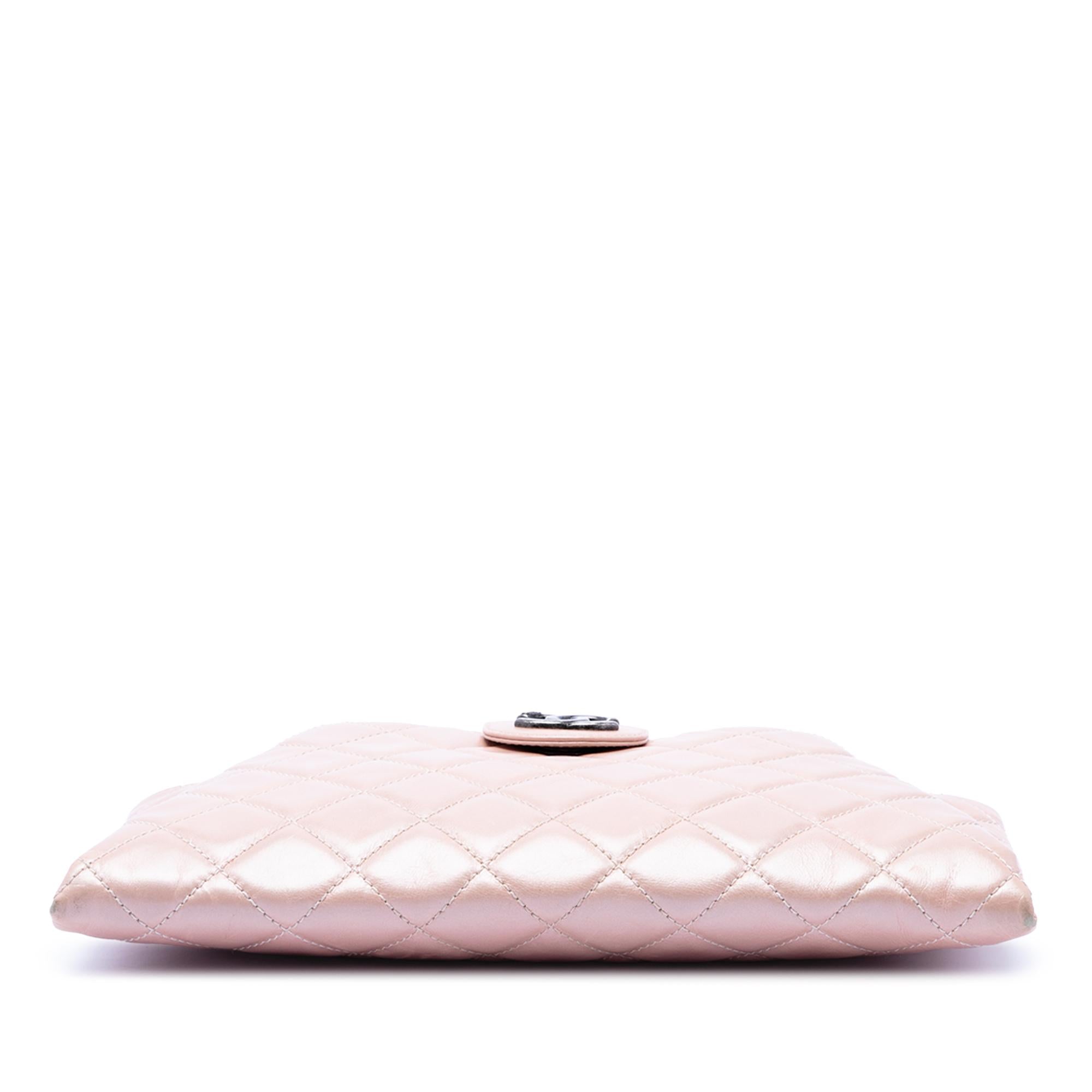 Chanel Quilted Glazed Calfskin Coco Pleats Clutch