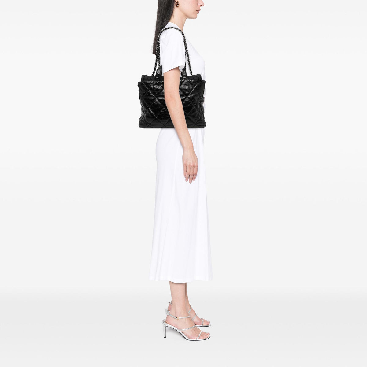 Chanel Quilted Glazed Calfskin and Tweed Portobello Tote