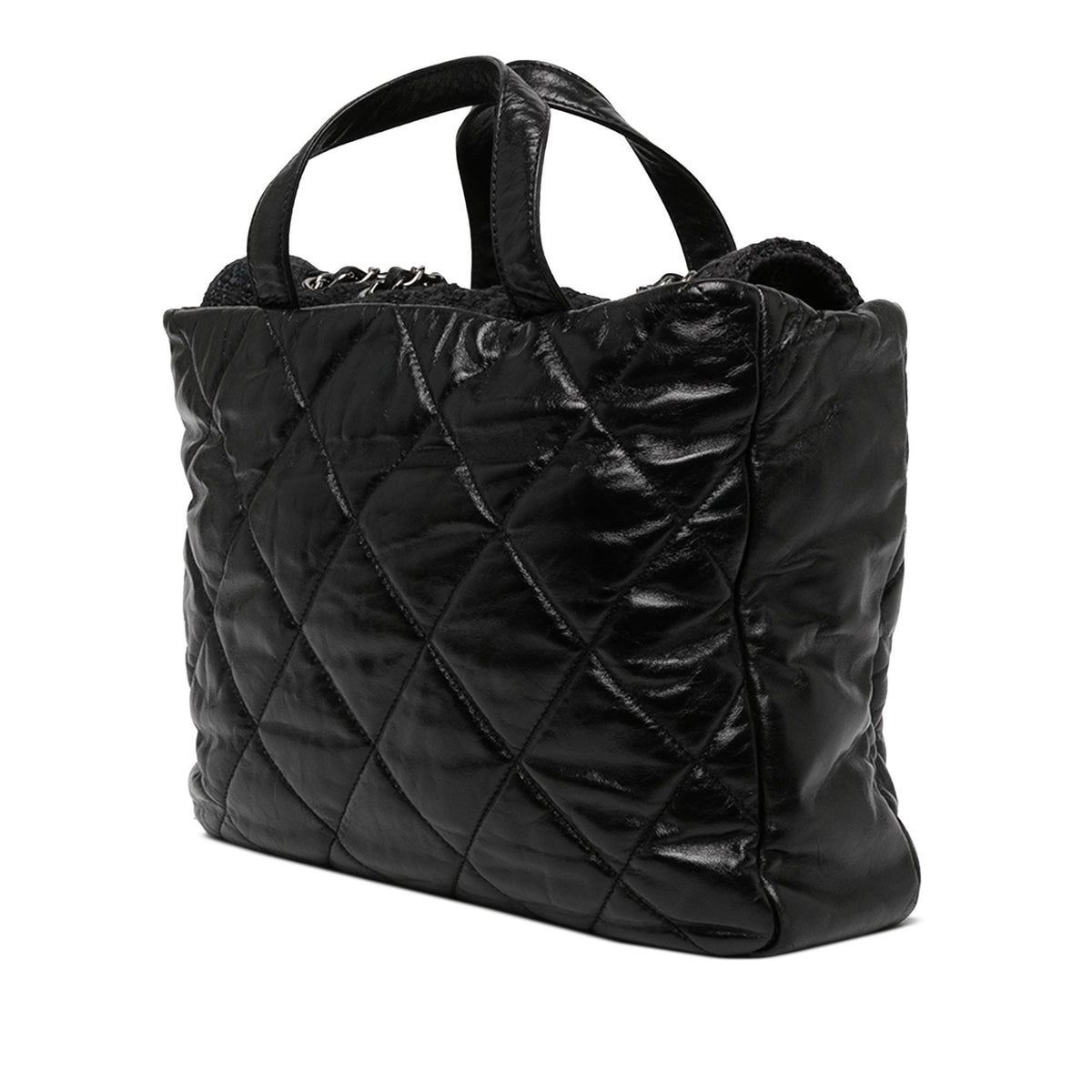 Chanel Quilted Glazed Calfskin and Tweed Portobello Tote