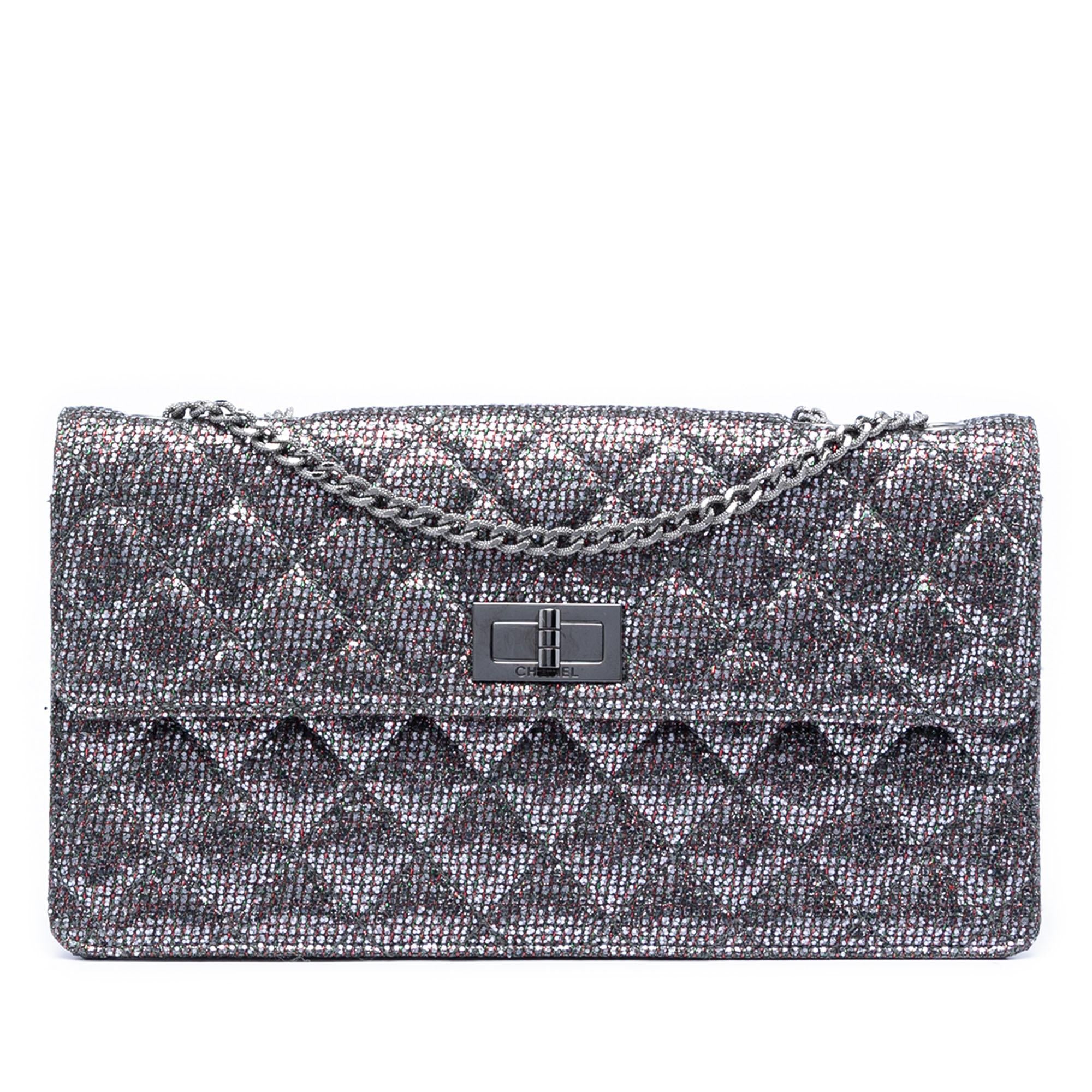 Chanel Quilted Glitter Canvas Reissue 2.55 Flap