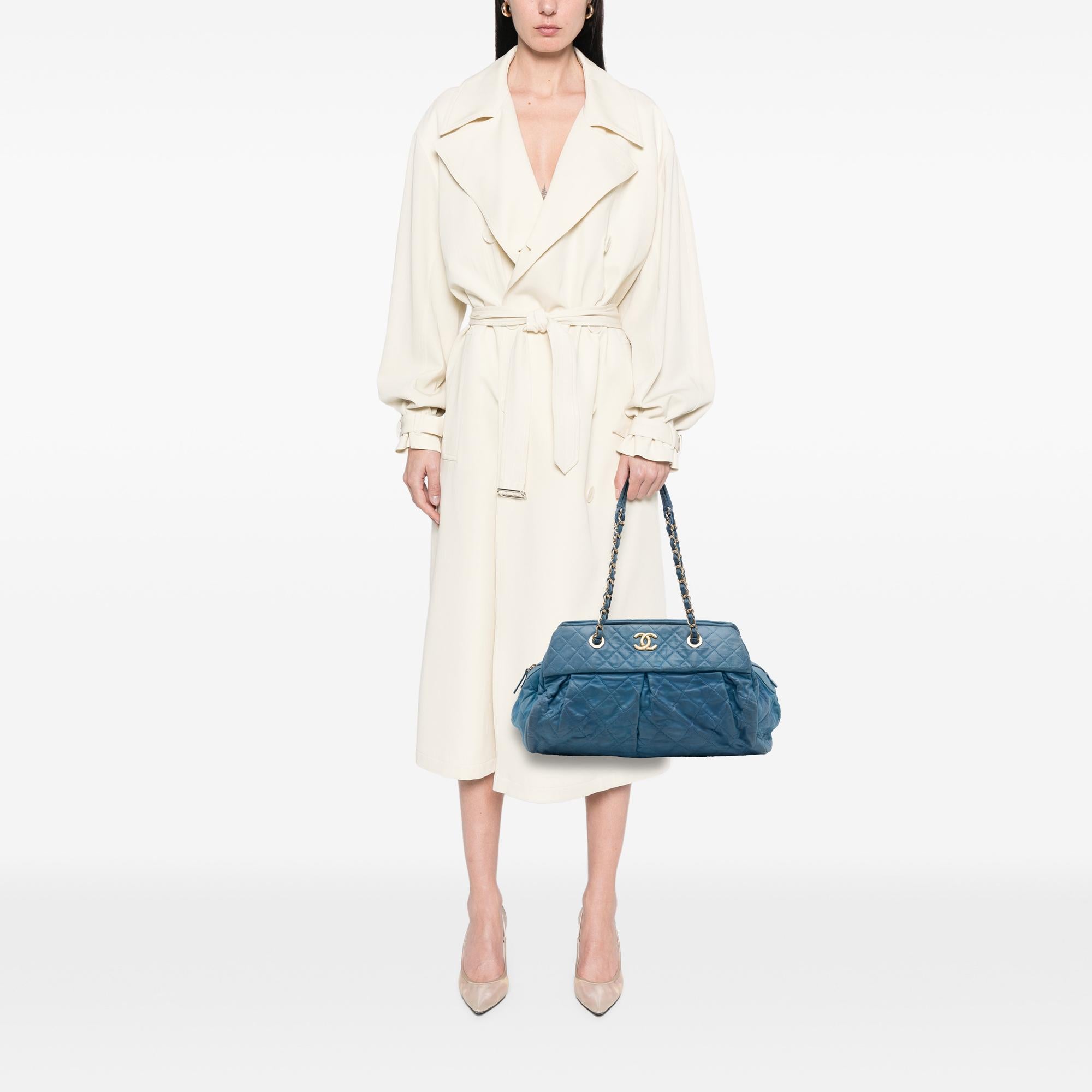Chanel Quilted Iridescent Calfskin Chic Quilt Bowling Bag
