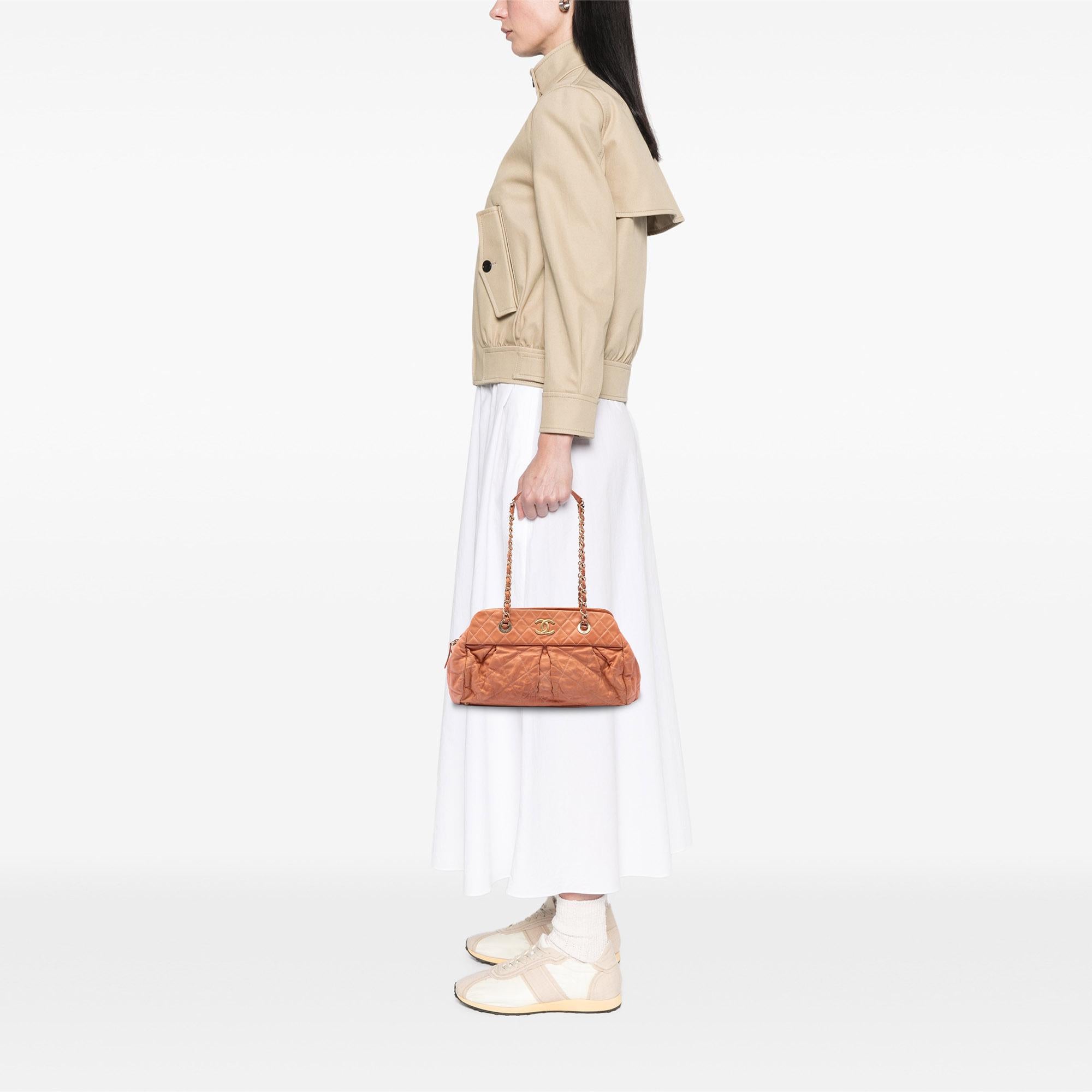 Chanel Quilted Iridescent Calfskin Chic Quilt Bowling Bag