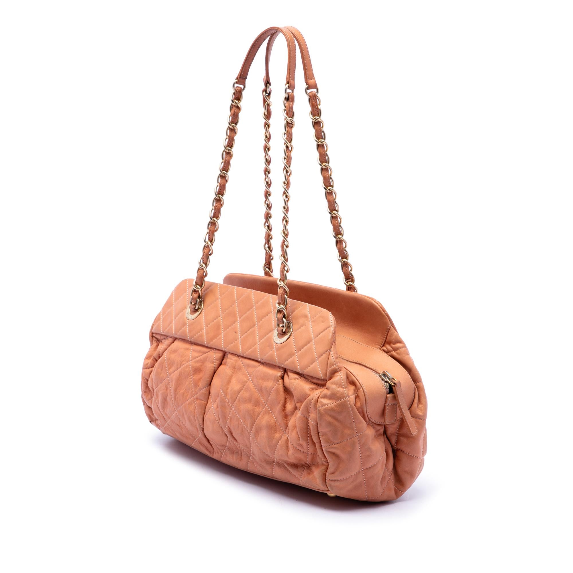 Chanel Quilted Iridescent Calfskin Chic Quilt Bowling Bag