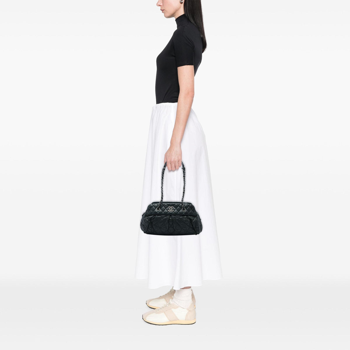 Chanel Quilted Iridescent Calfskin Chic Quilt Bowling Bag