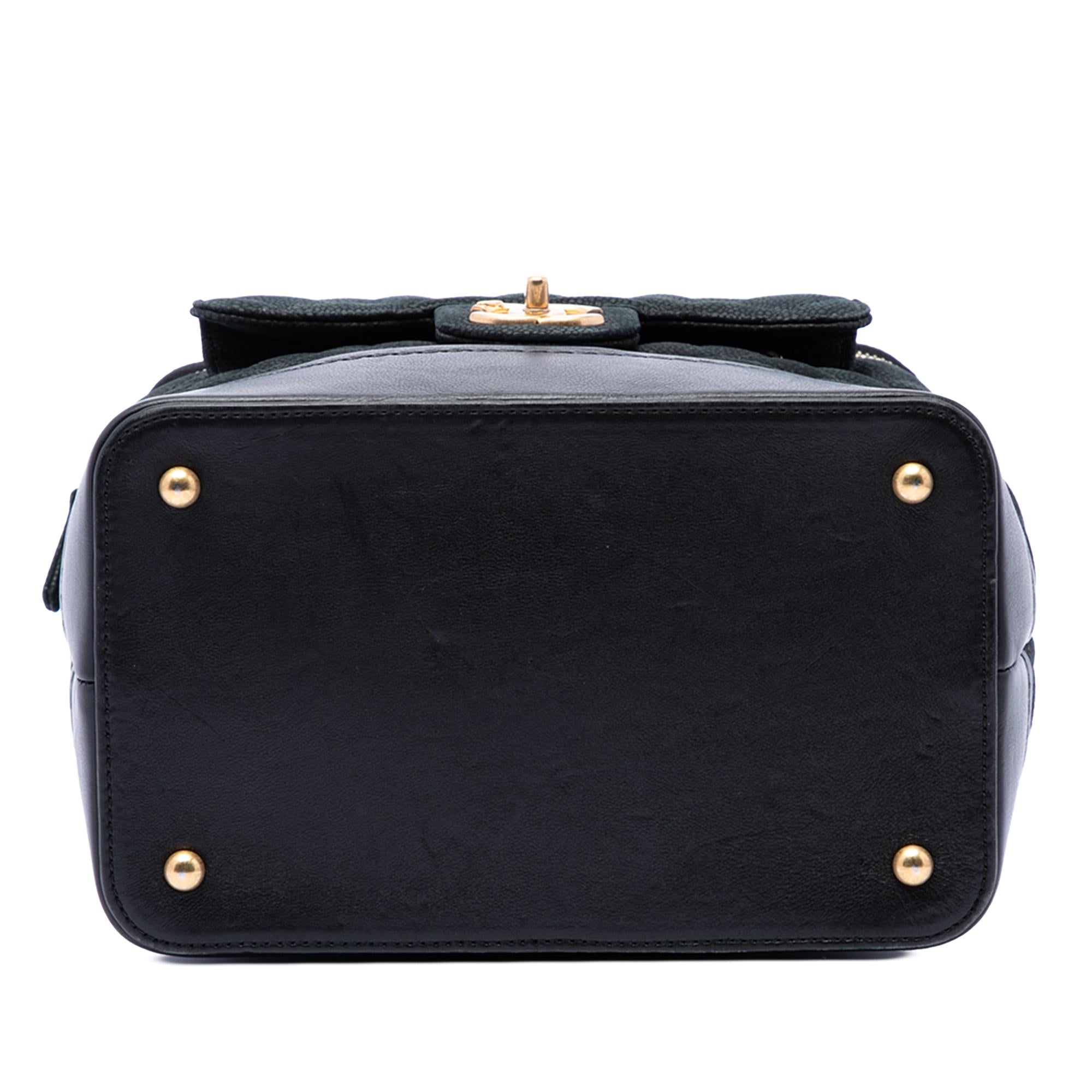 Chanel Quilted Iridescent Caviar Globe Trotter Vanity with Chain