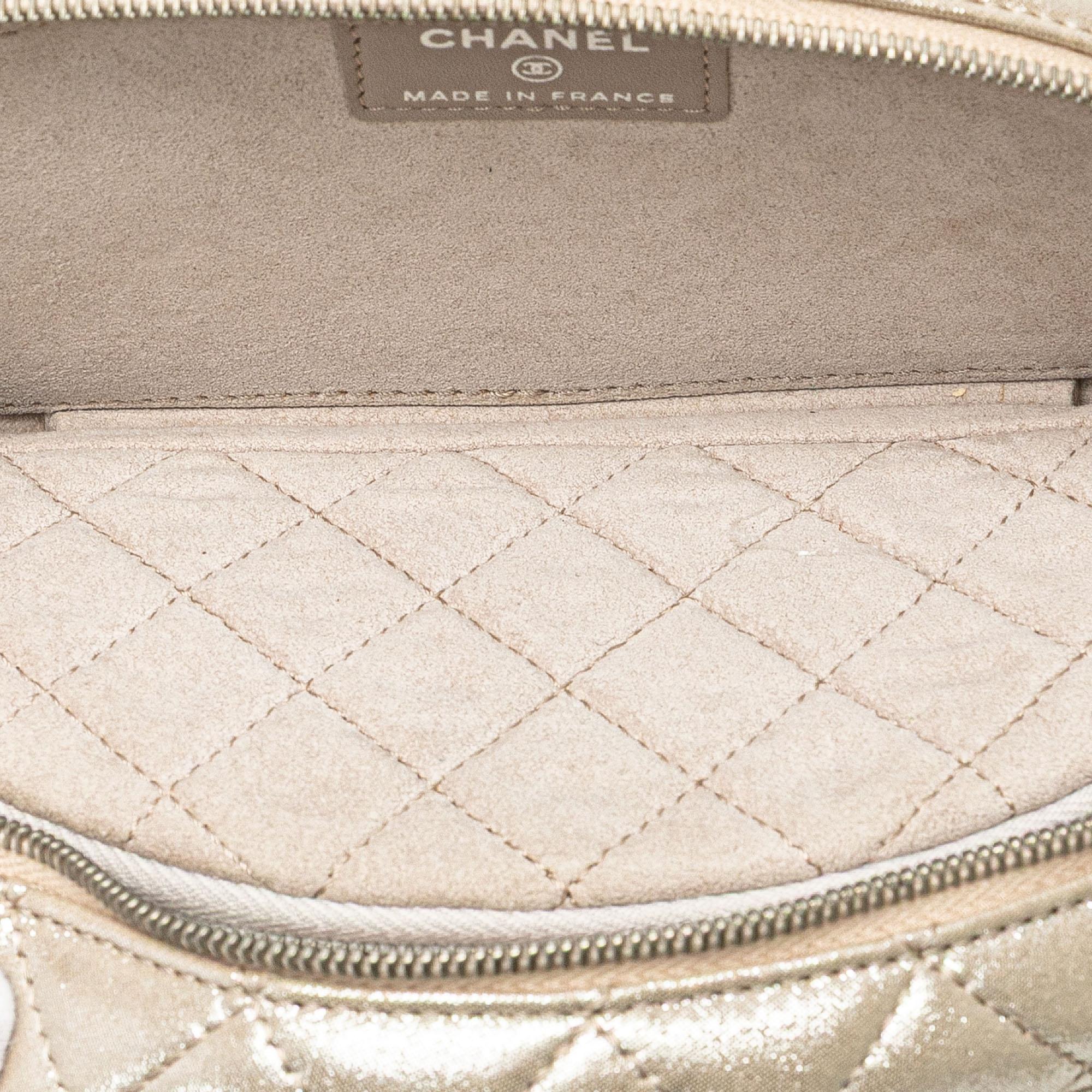 Chanel Quilted Iridescent Lambskin Wristlet Clutch