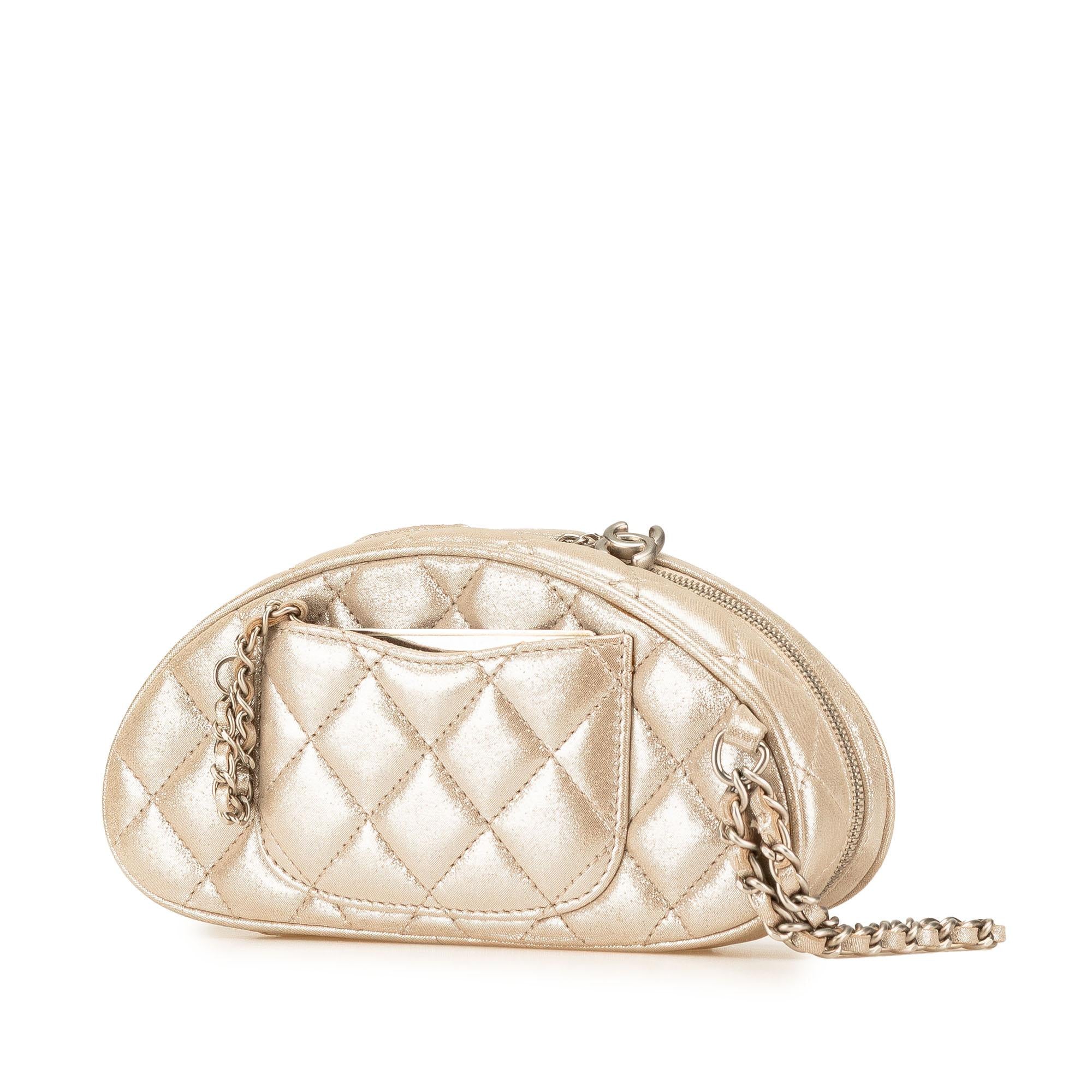 Chanel Quilted Iridescent Lambskin Wristlet Clutch