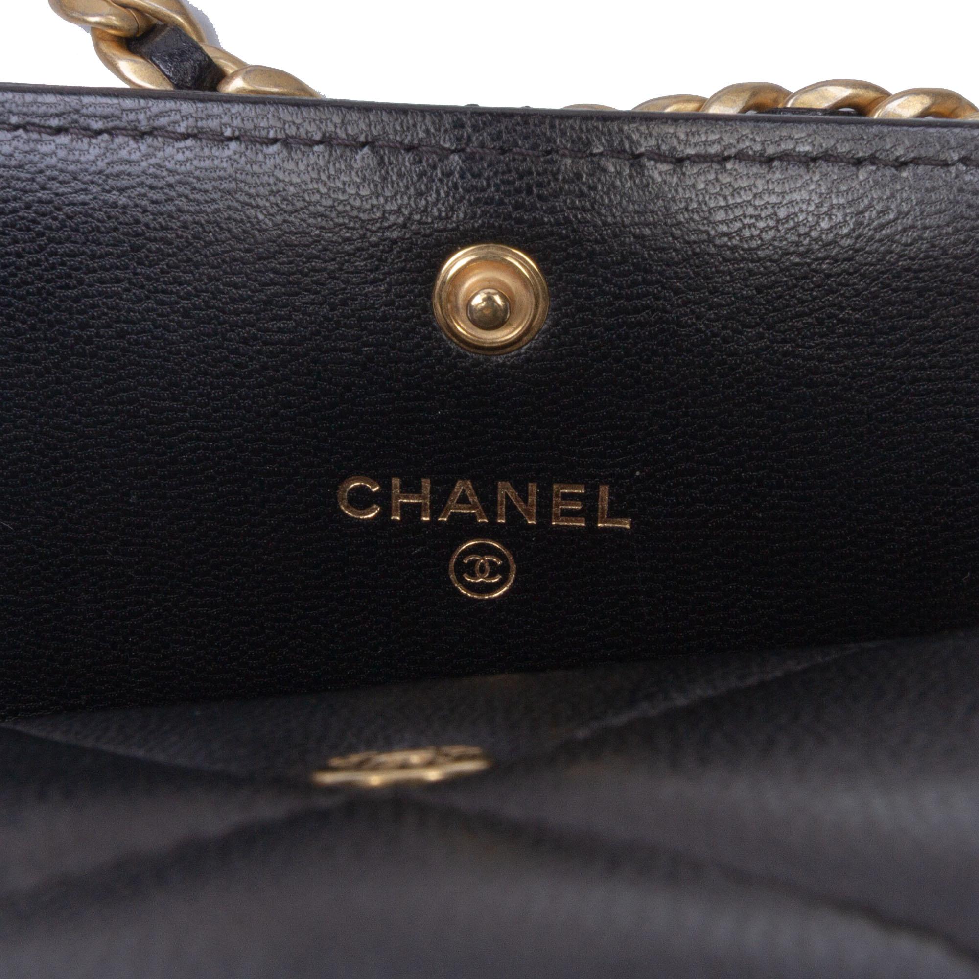 Chanel Quilted Lambskin 19 Flap Coin Purse With Chain