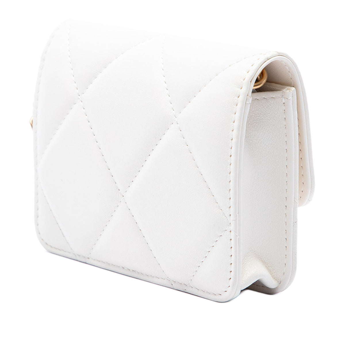 Chanel Quilted Lambskin 19 Flap Coin Purse With Chain