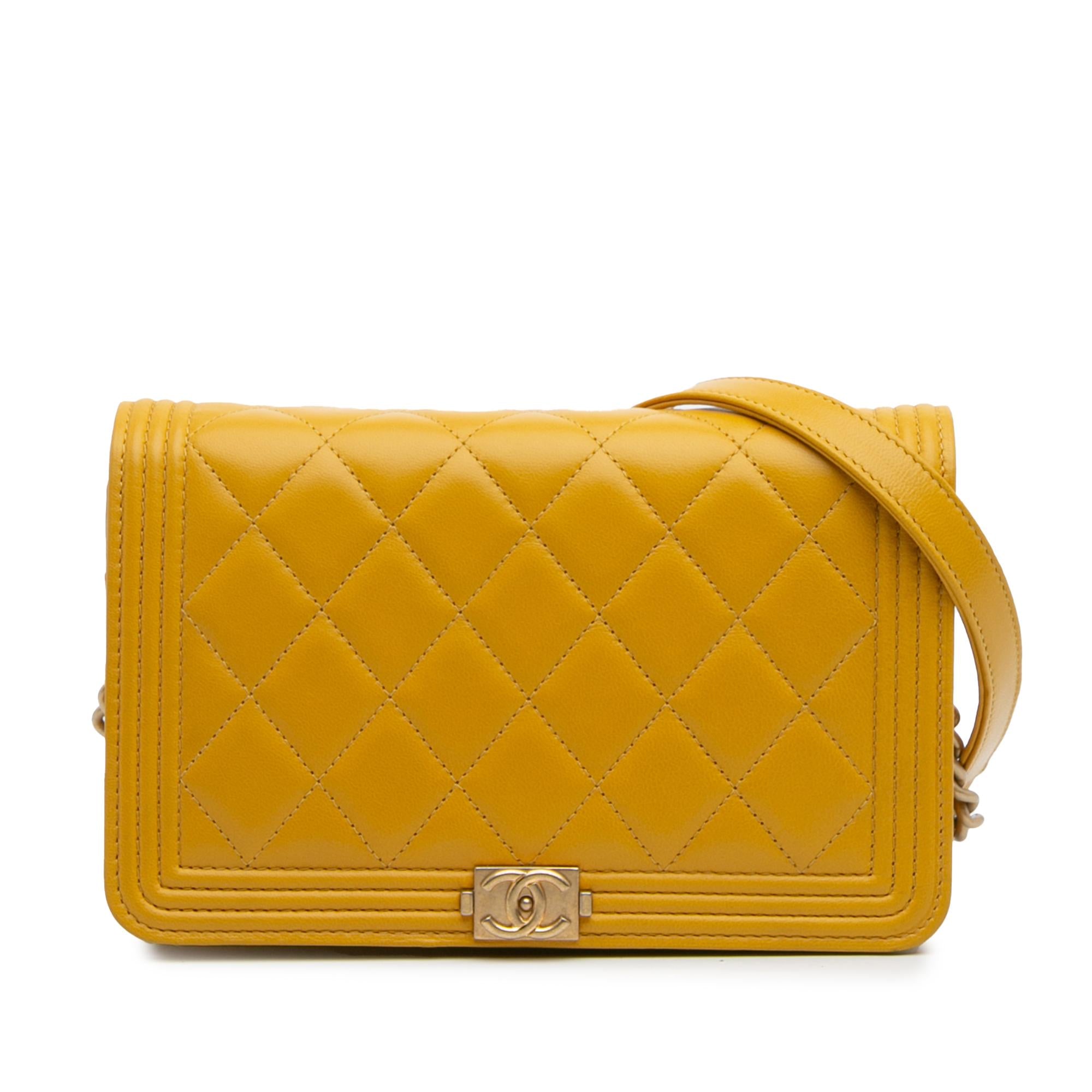 Chanel Quilted Lambskin Boy Wallet On Chain