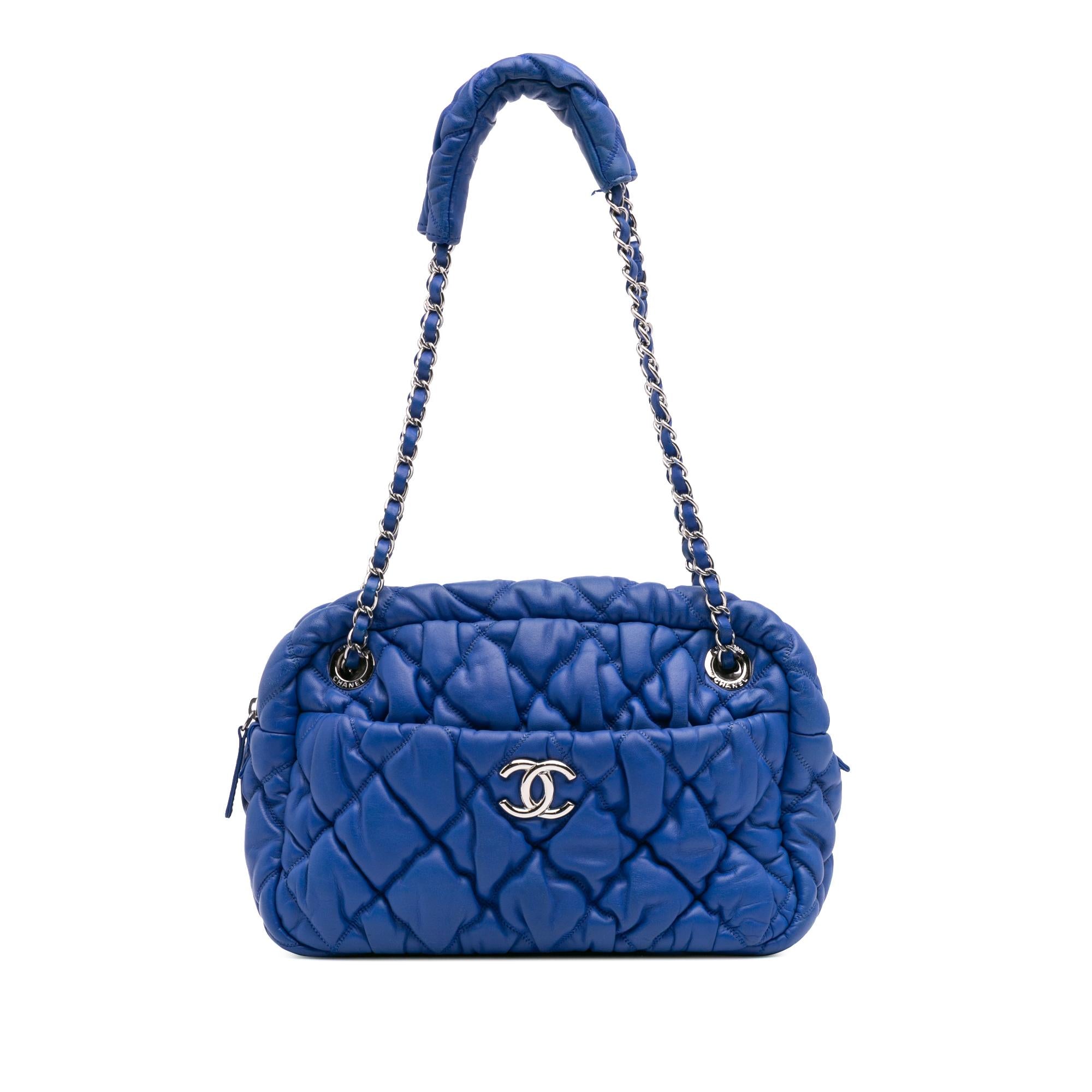 Chanel Quilted Lambskin Bubble Quilt Camera Shoulder Bag