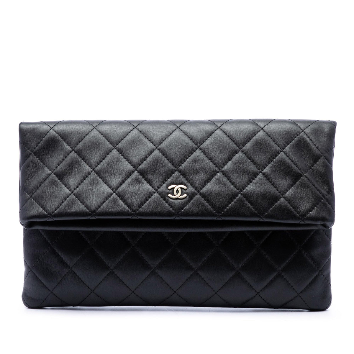 Chanel Quilted Lambskin CC Beauty Foldover Clutch