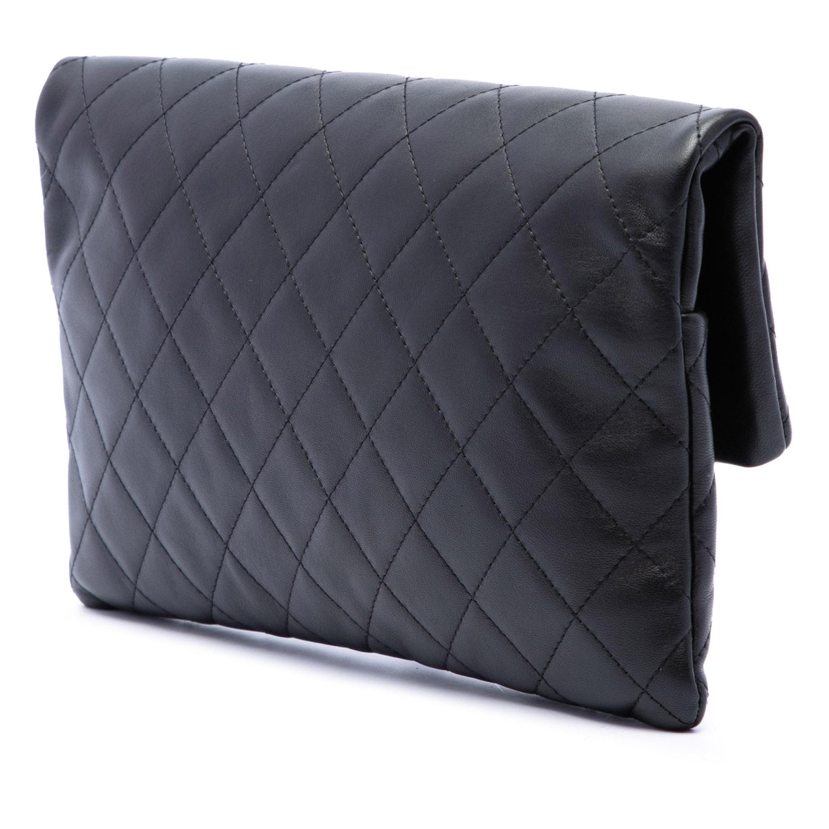 Chanel Quilted Lambskin CC Beauty Foldover Clutch