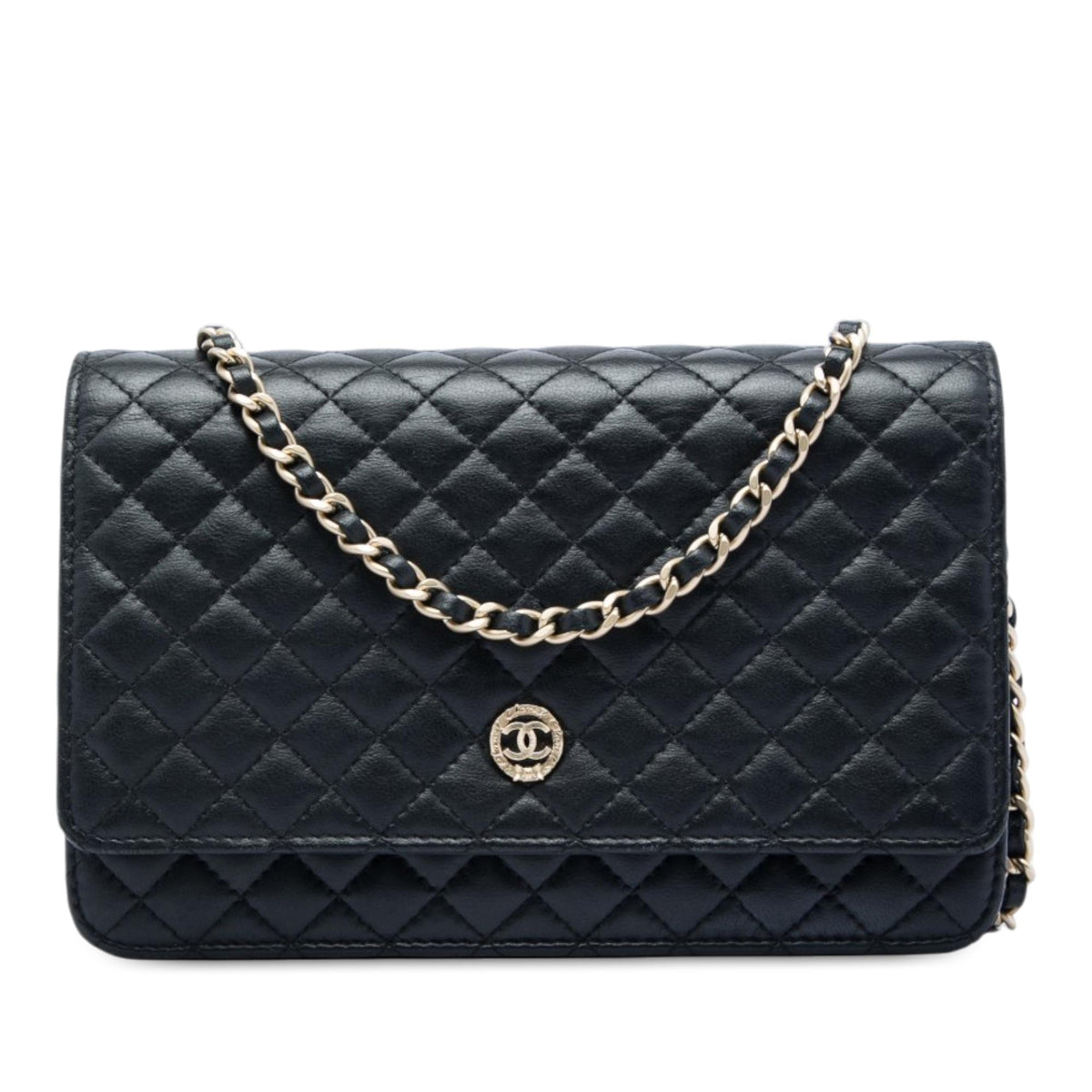 Chanel Quilted Lambskin Crest Wallet On Chain