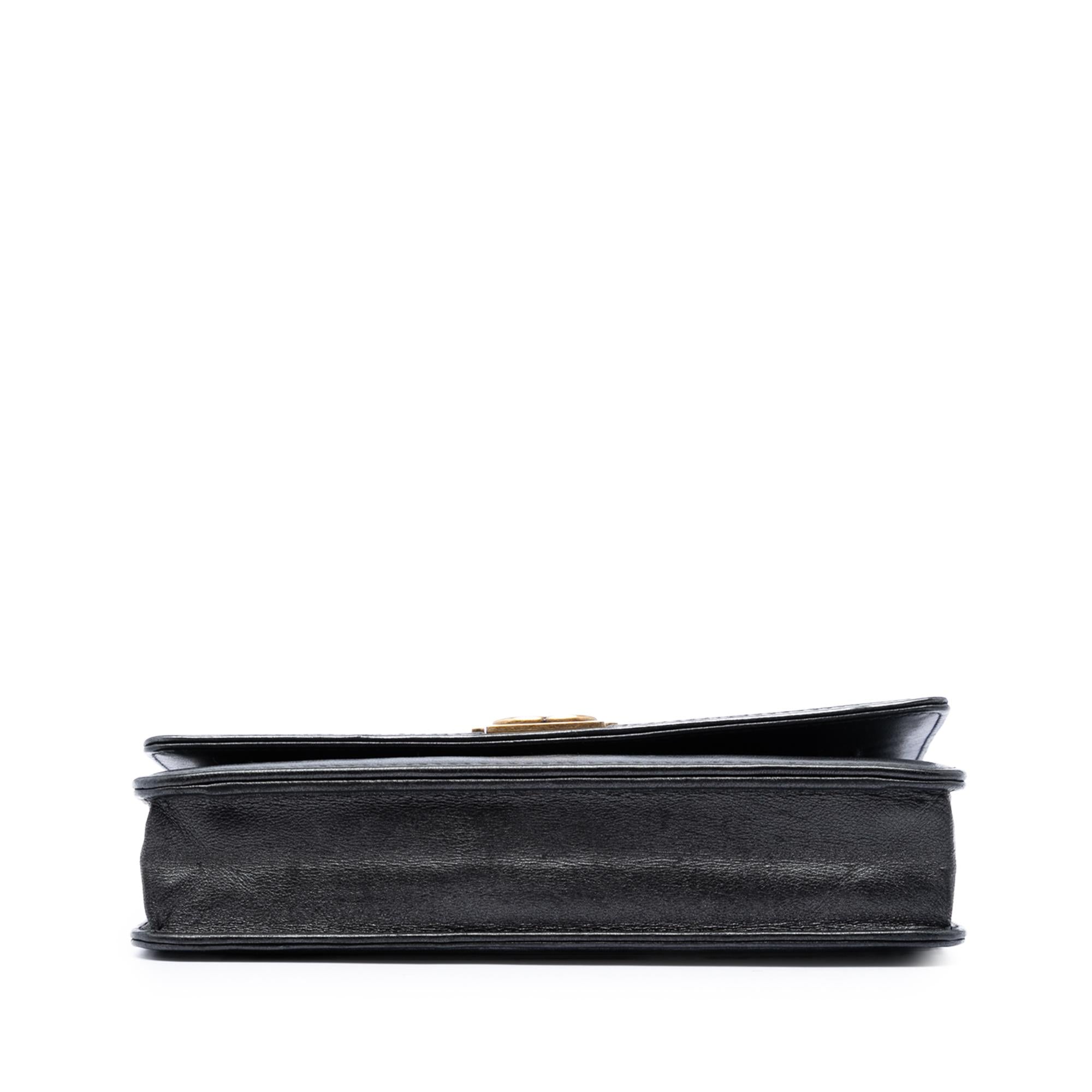 Chanel Quilted Lambskin Double Stitch Boy Wallet On Chain