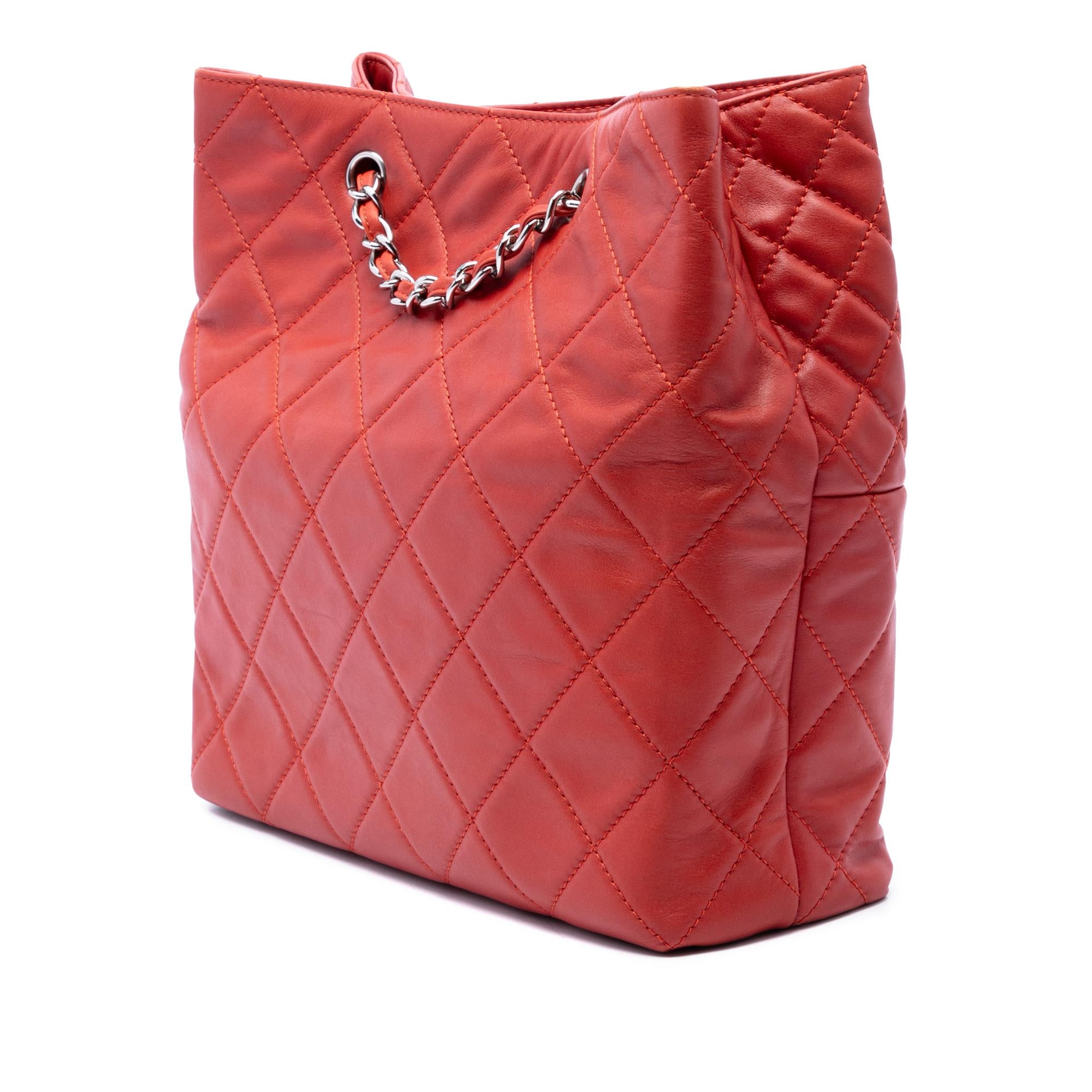 Chanel Quilted Lambskin In The Business North South Tote