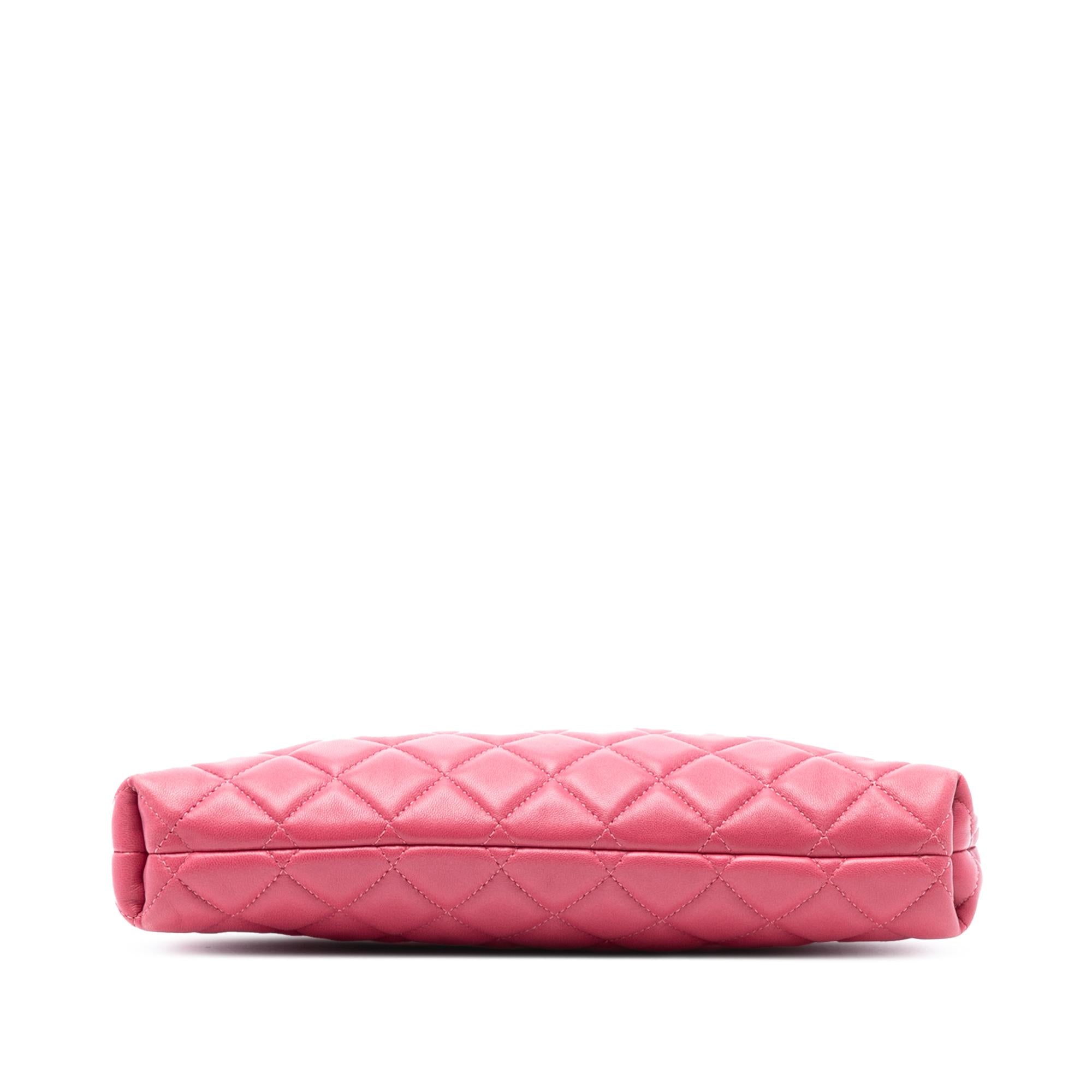 Chanel Quilted Lambskin Kiss Lock Clutch