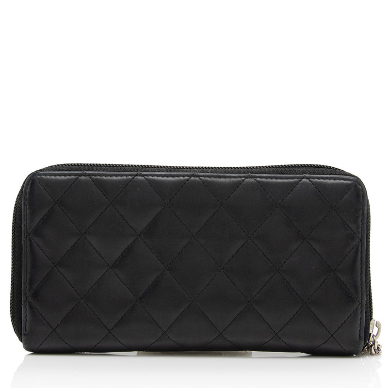 CHANEL Quilted Leather CC Cambon Card Holder Wallet Black