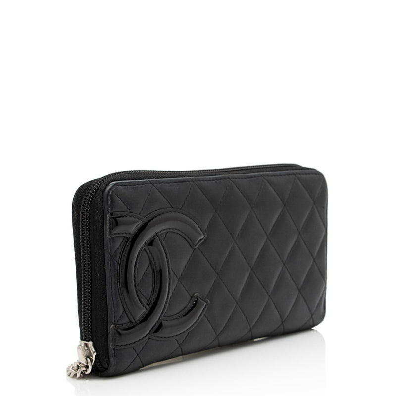 Chanel Quilted Lambskin Ligne Cambon Zip Around Wallet (SHF-zKBMJT) – LuxeDH