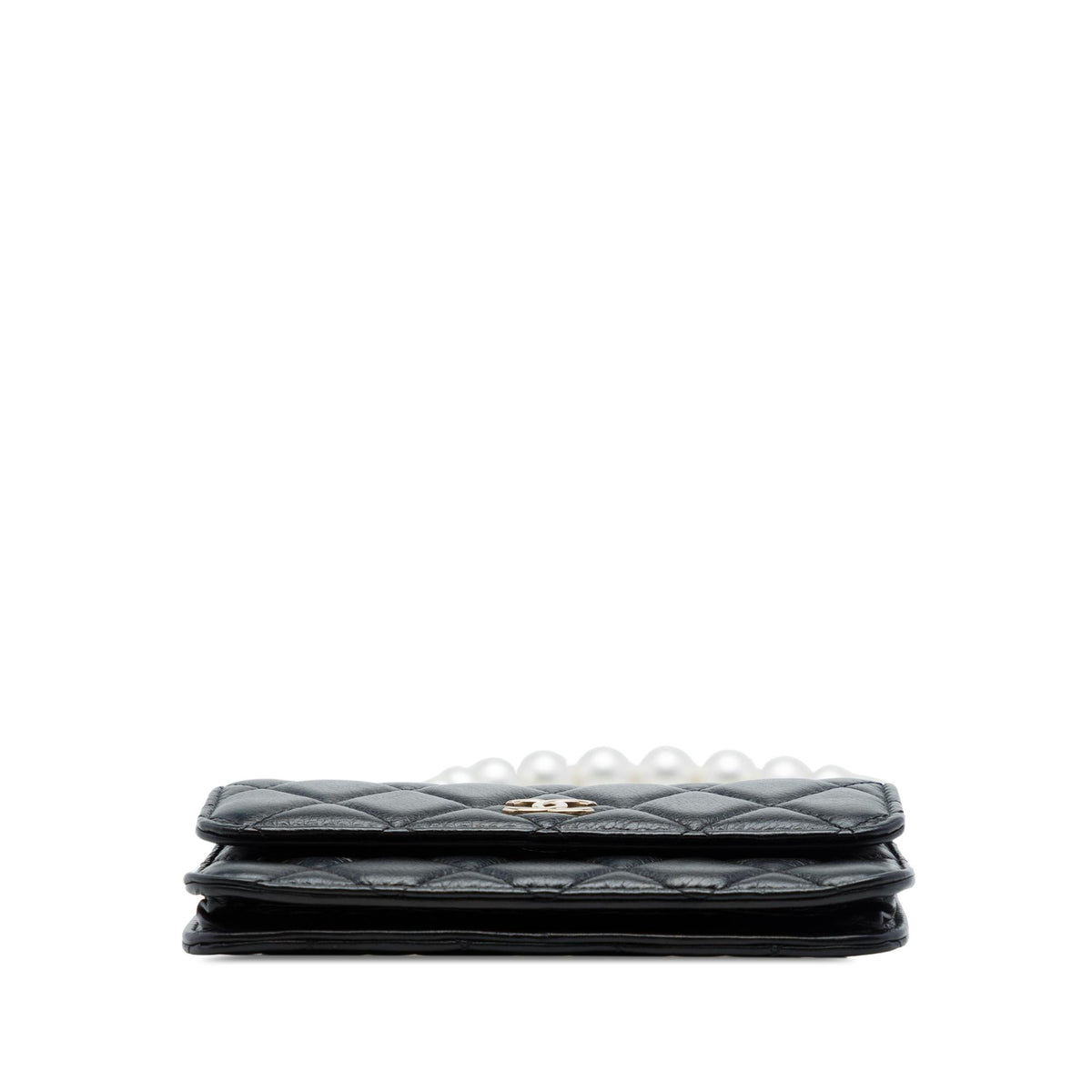 Chanel Quilted Lambskin Maxi Pearls Clutch With Chain