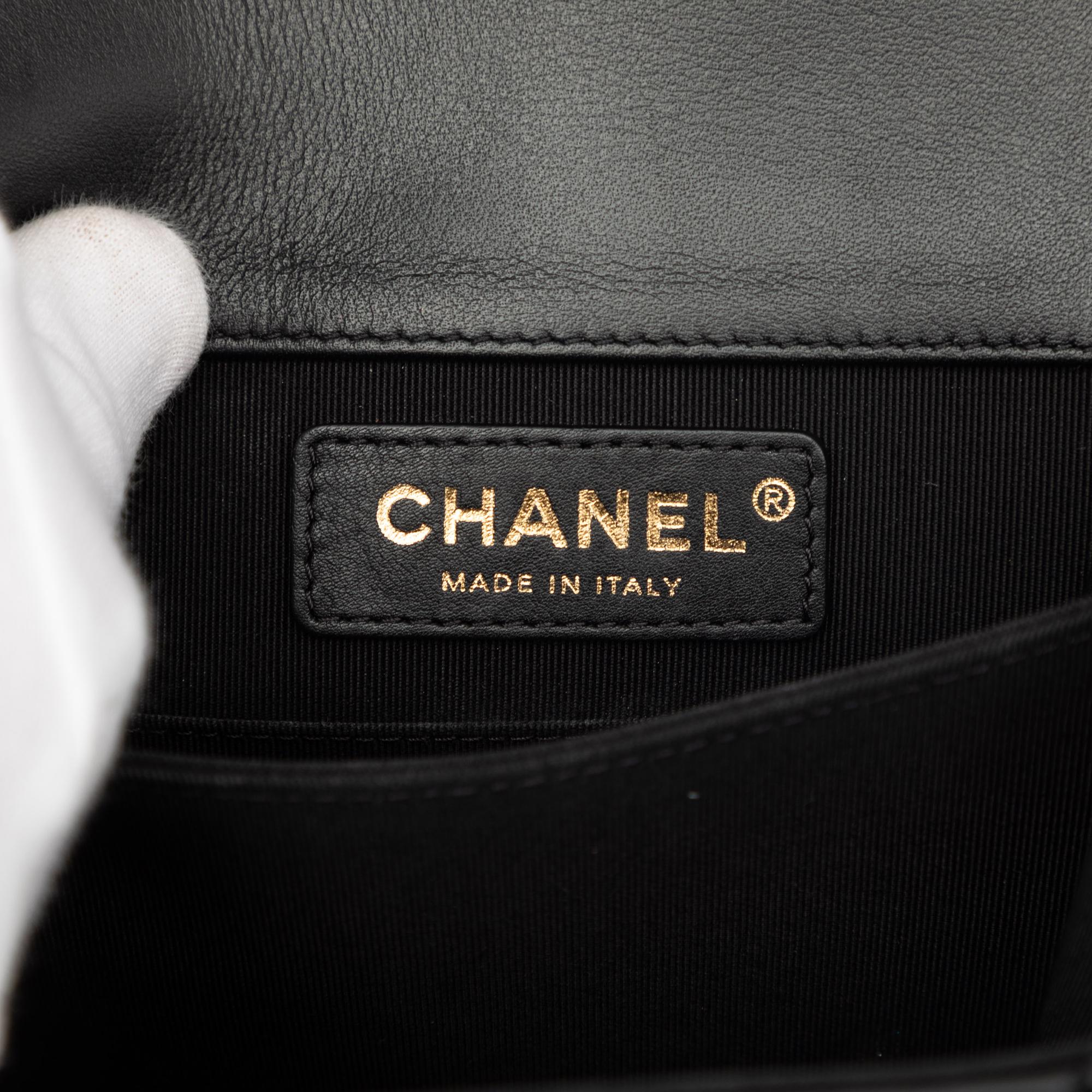 Chanel Quilted Lambskin North South Boy Flap