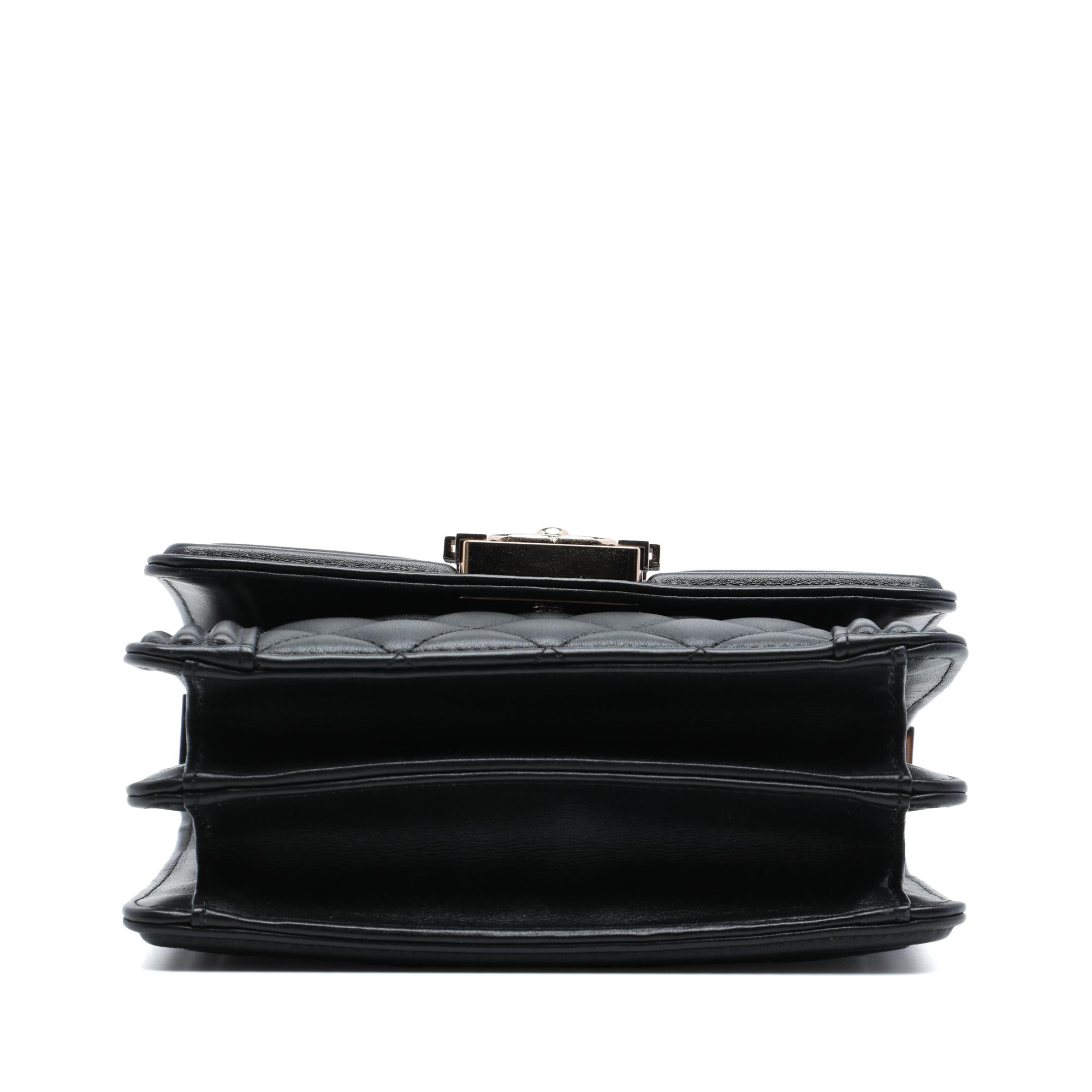 Chanel Quilted Lambskin North South Boy Flap