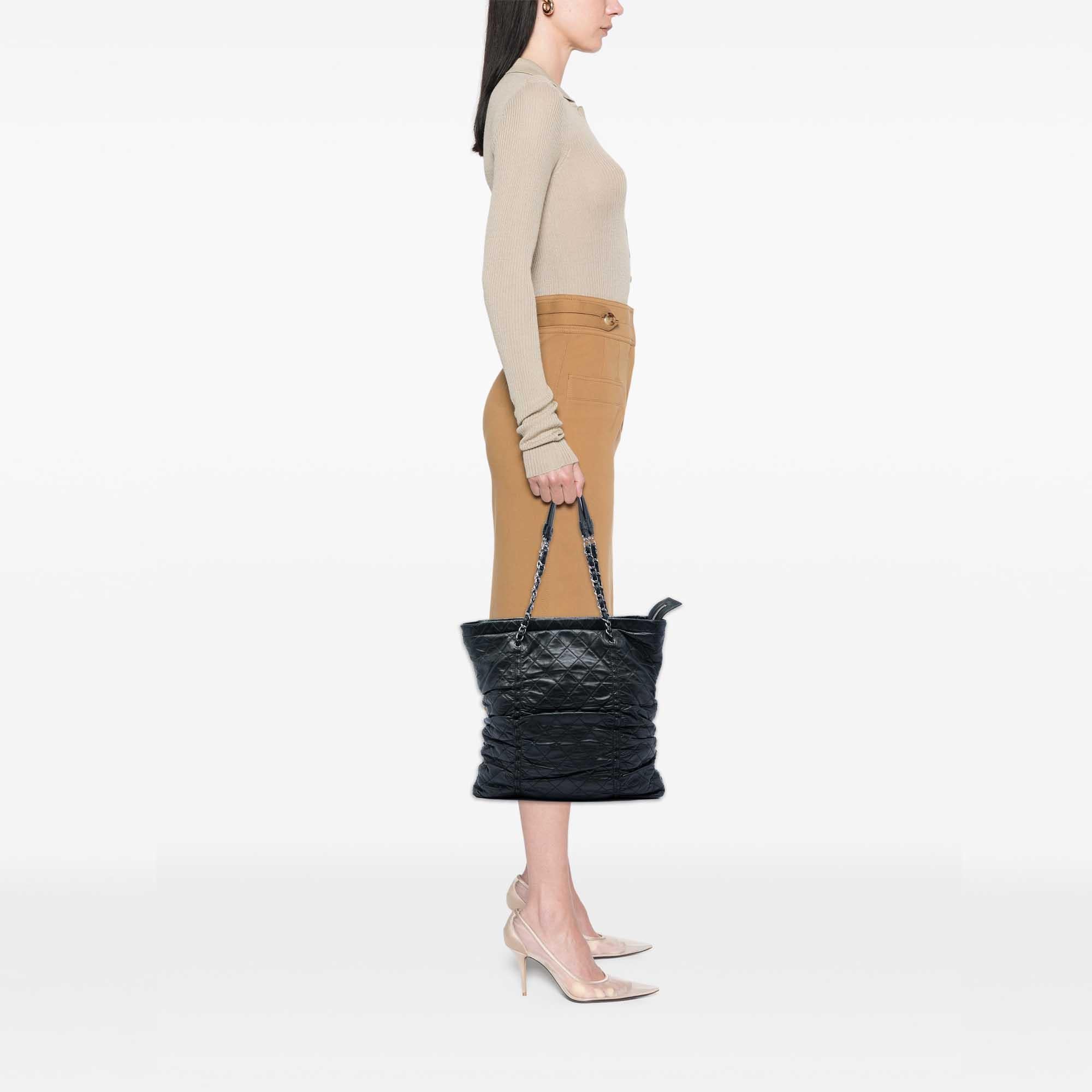 Chanel Quilted Lambskin North South Sharpei Shopping Tote