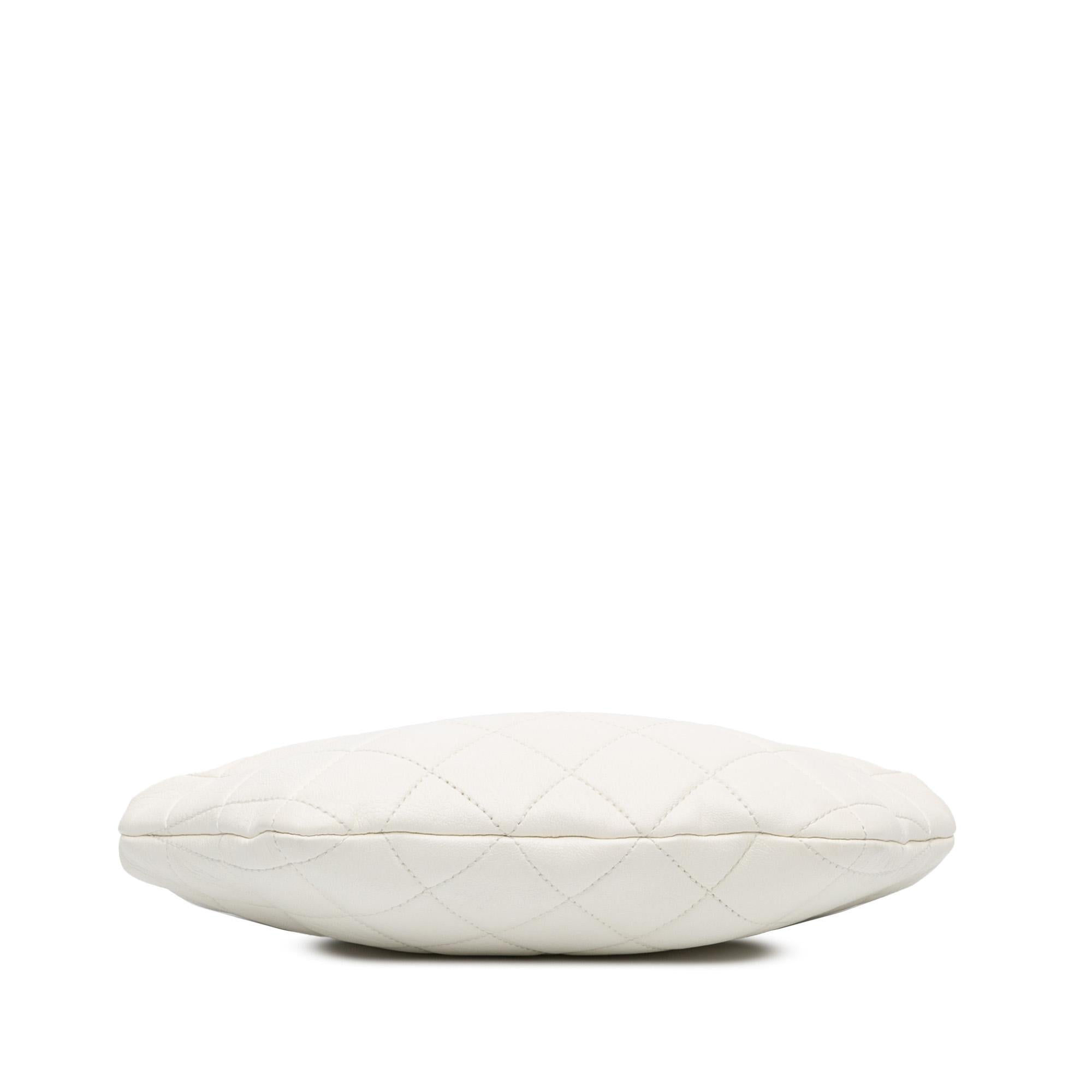 Chanel Quilted Lambskin Pearl Crown Handle Clutch Bag