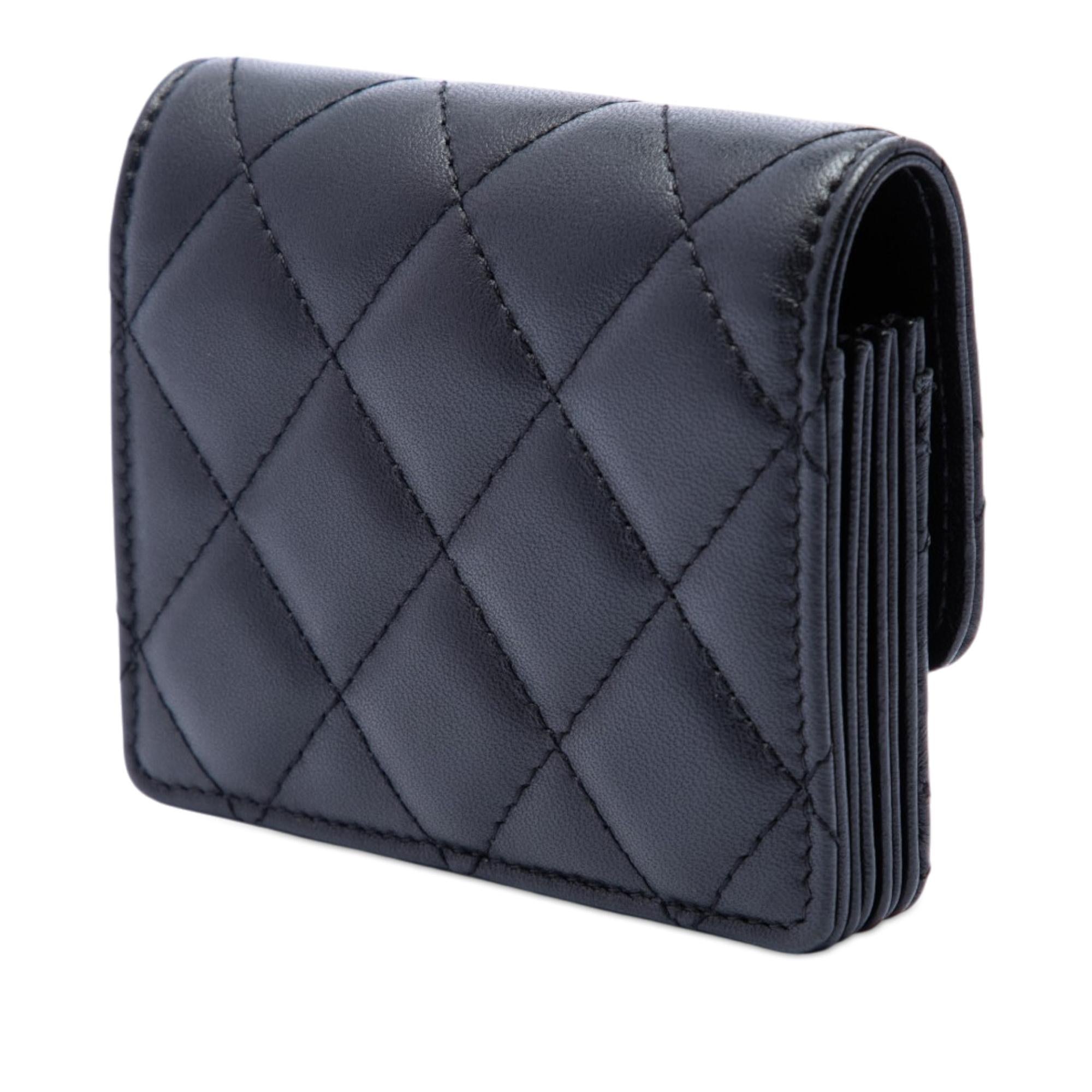 Chanel Quilted Lambskin Romance Card Holder On Chain