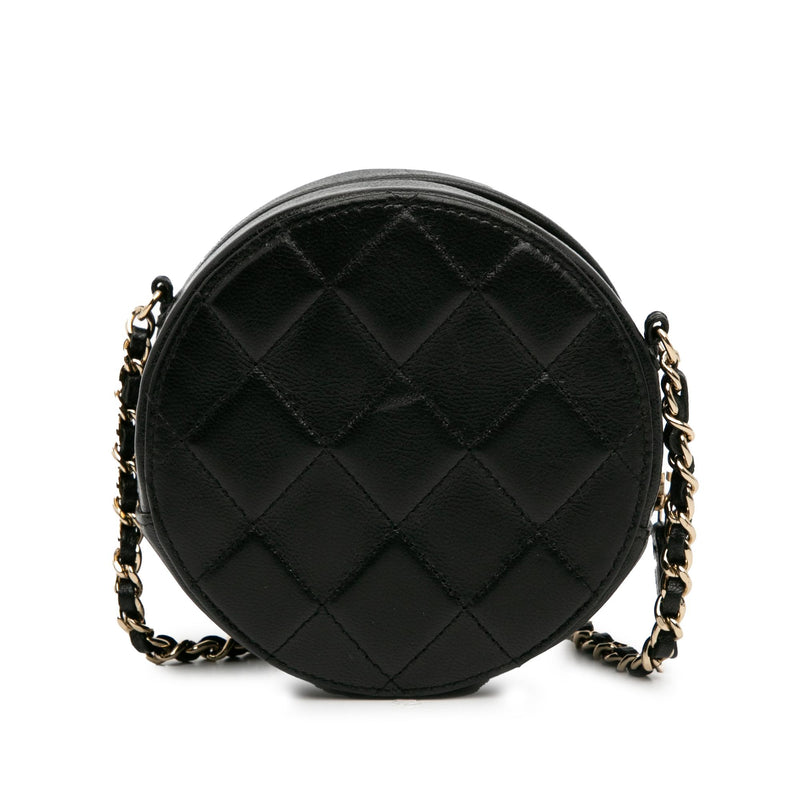 Chanel Quilted Lambskin Round Crossbody (SHG-sFX786)