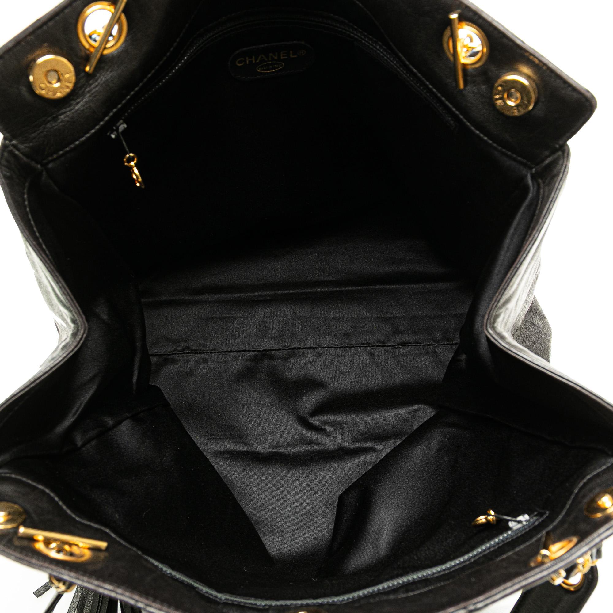 Chanel Quilted Lambskin Tassel Chain Tote