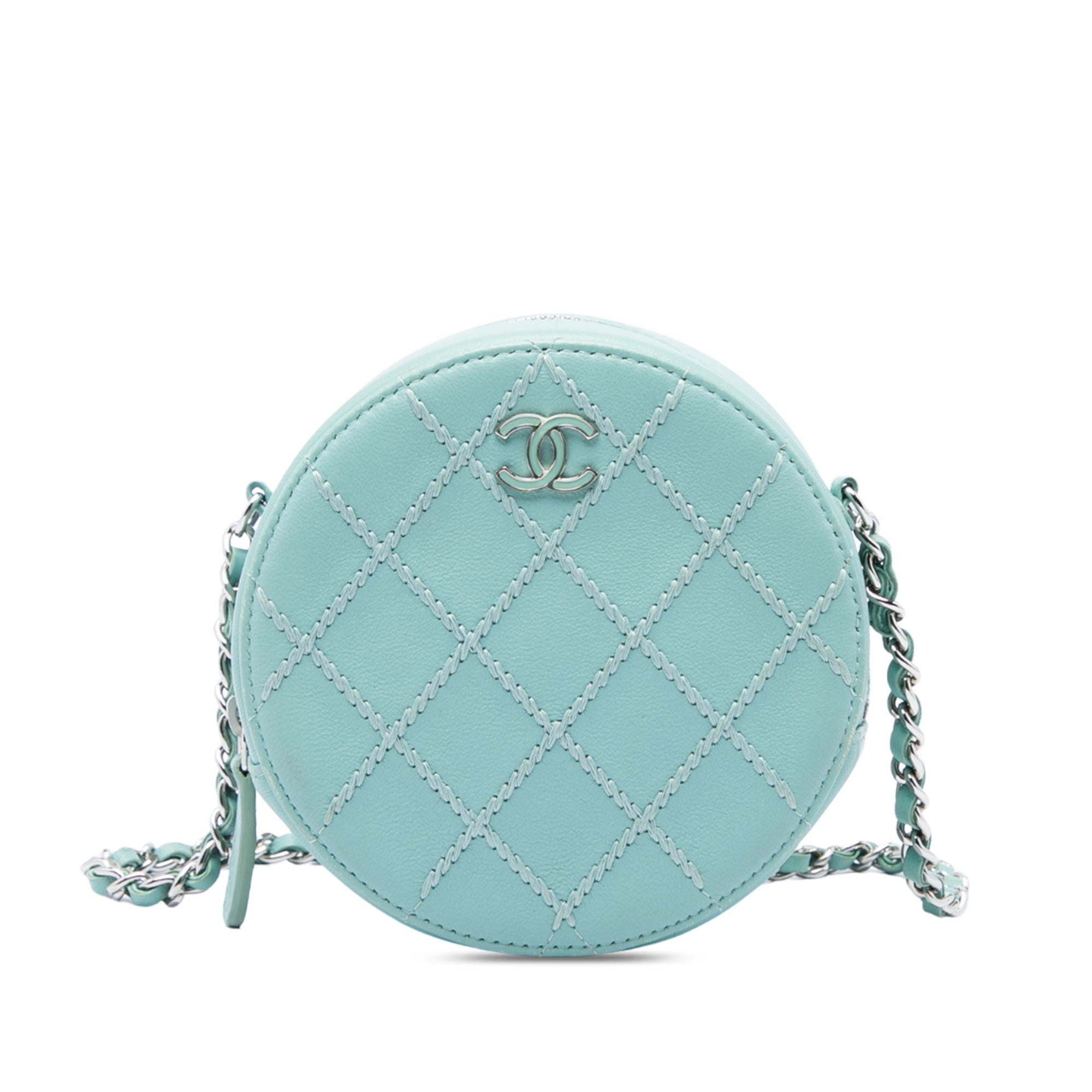 Chanel Quilted Lambskin Ultimate Stitch Round Clutch With Chain