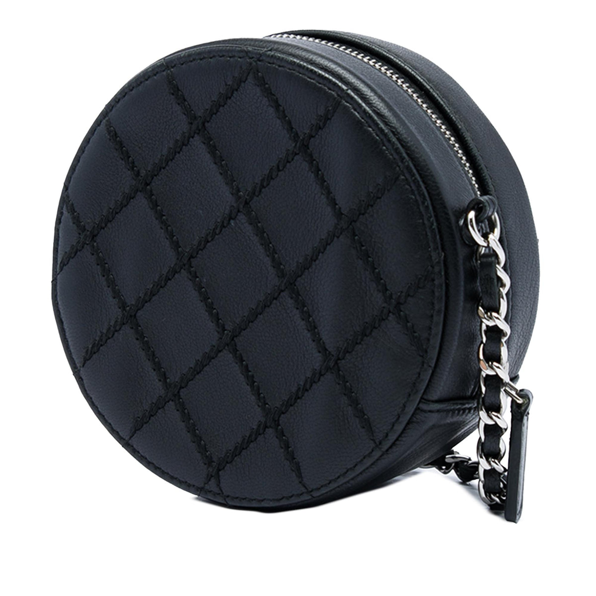Chanel Quilted Lambskin Ultimate Stitch Round Clutch with Chain