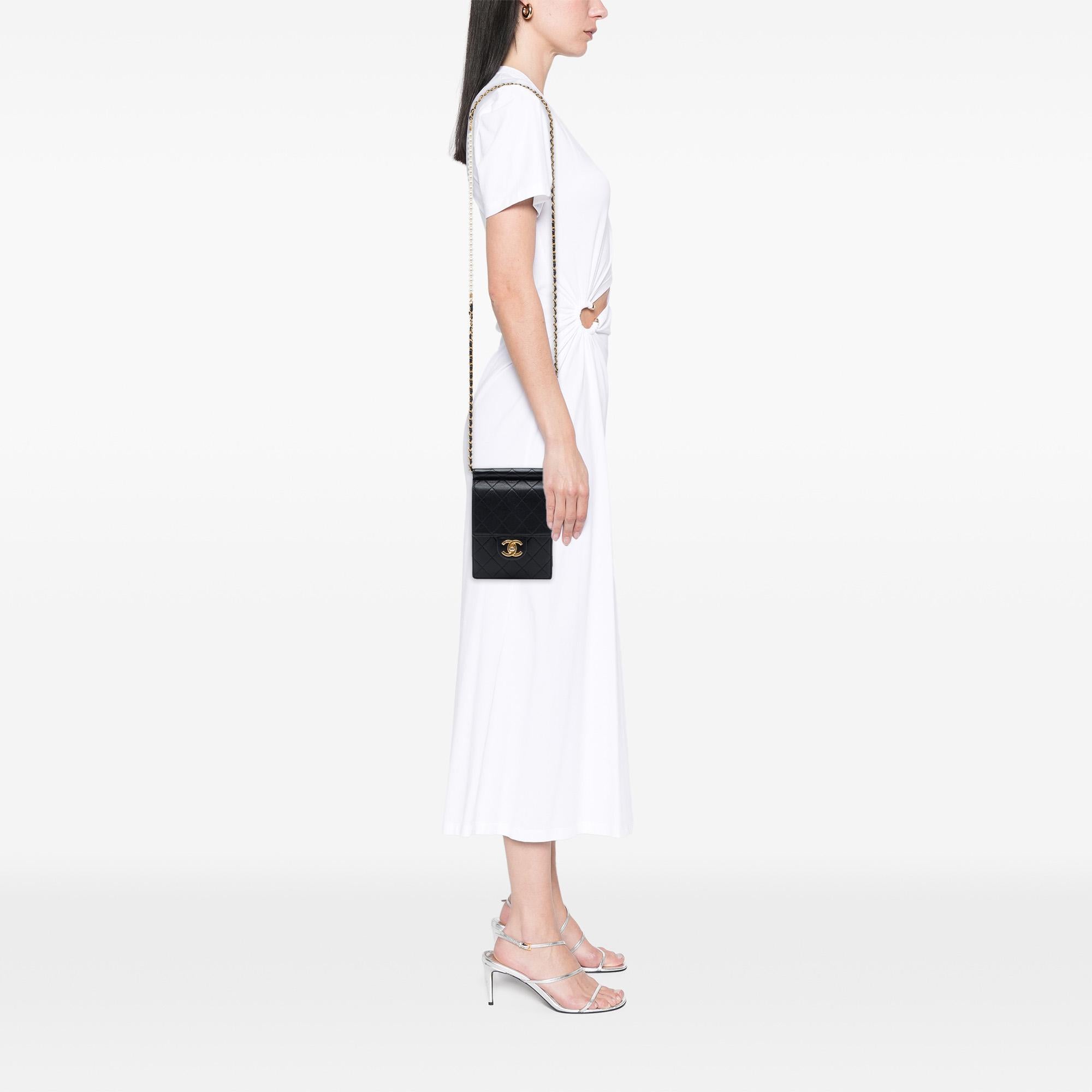 Chanel Quilted Lambskin Vertical Chic Pearls Flap
