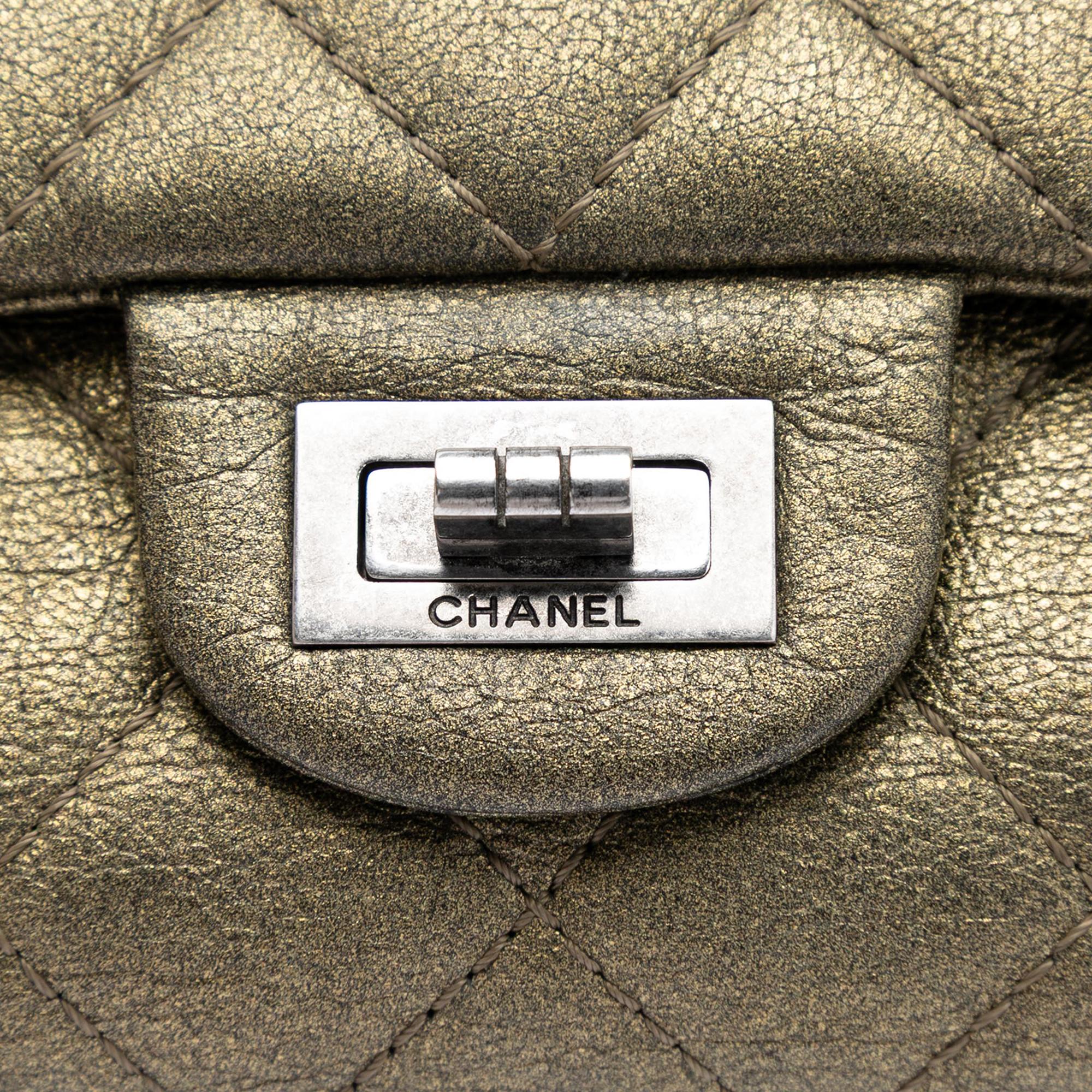 Chanel Quilted Metallic Aged Calfskin Reissue 2.55 Double Flap 226