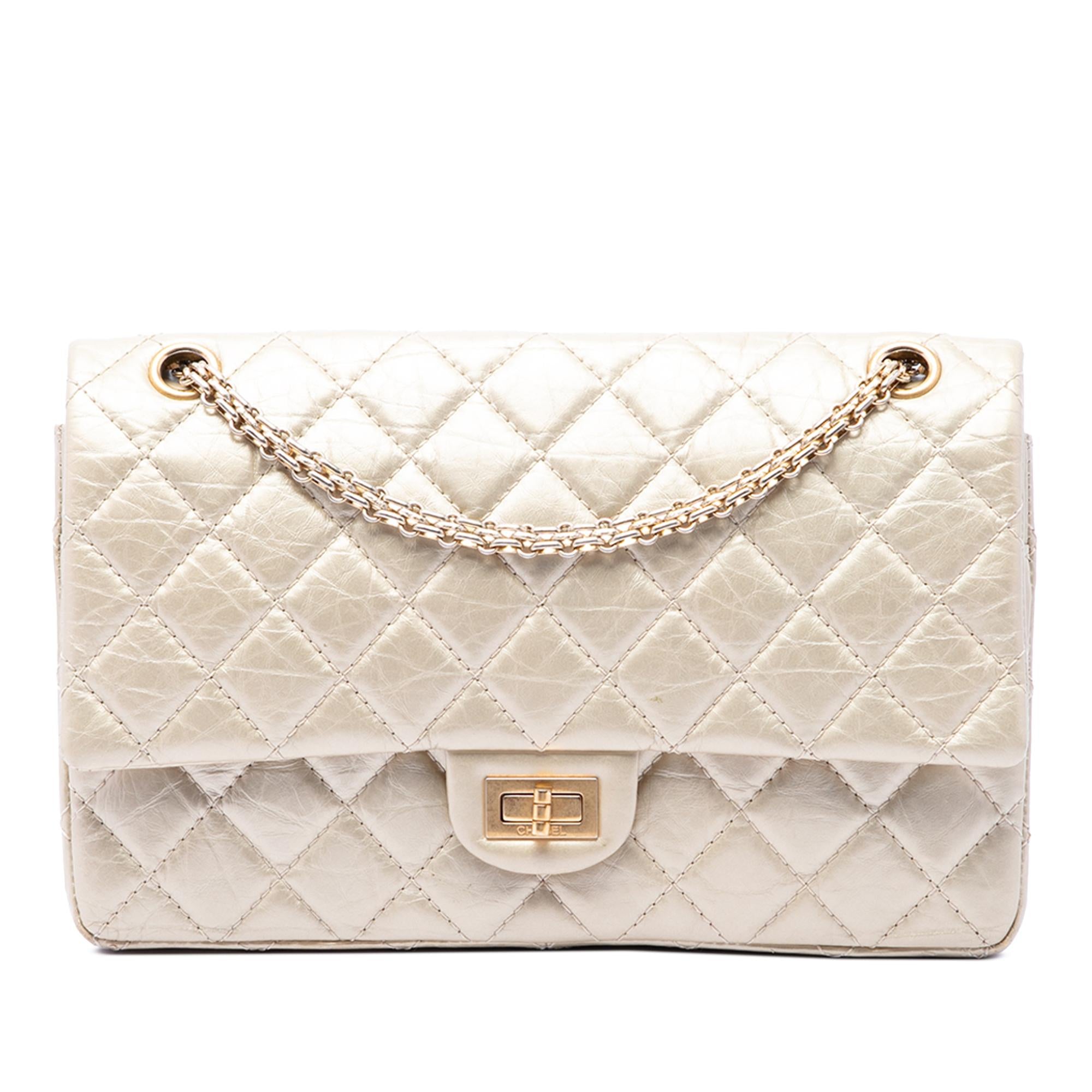 Chanel Quilted Metallic Aged Calfskin Reissue 2.55 Double Flap 226