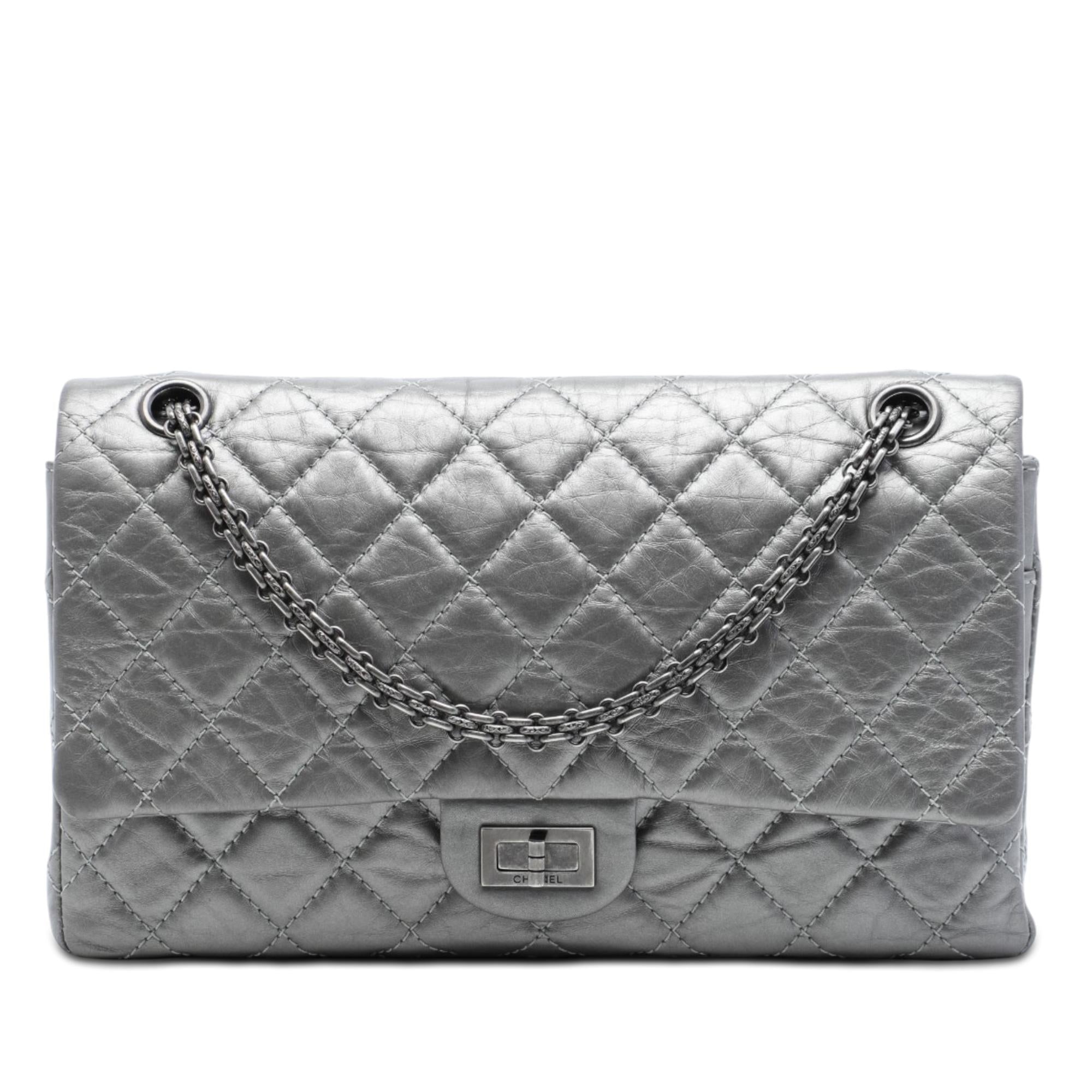Chanel Quilted Metallic Aged Calfskin Reissue 2.55 Double Flap 226