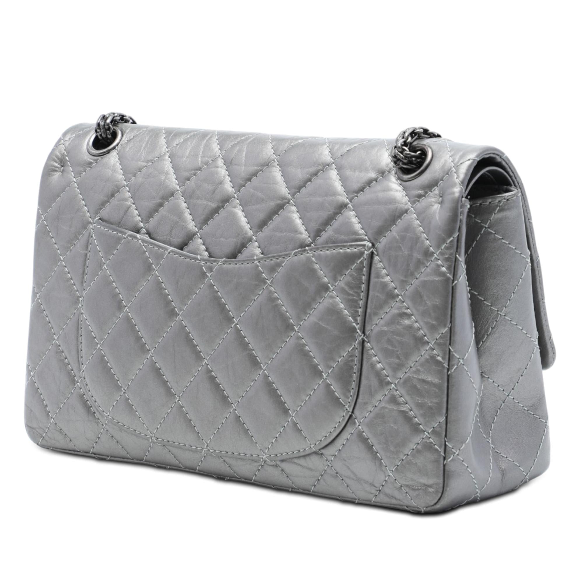 Chanel Quilted Metallic Aged Calfskin Reissue 2.55 Double Flap 226