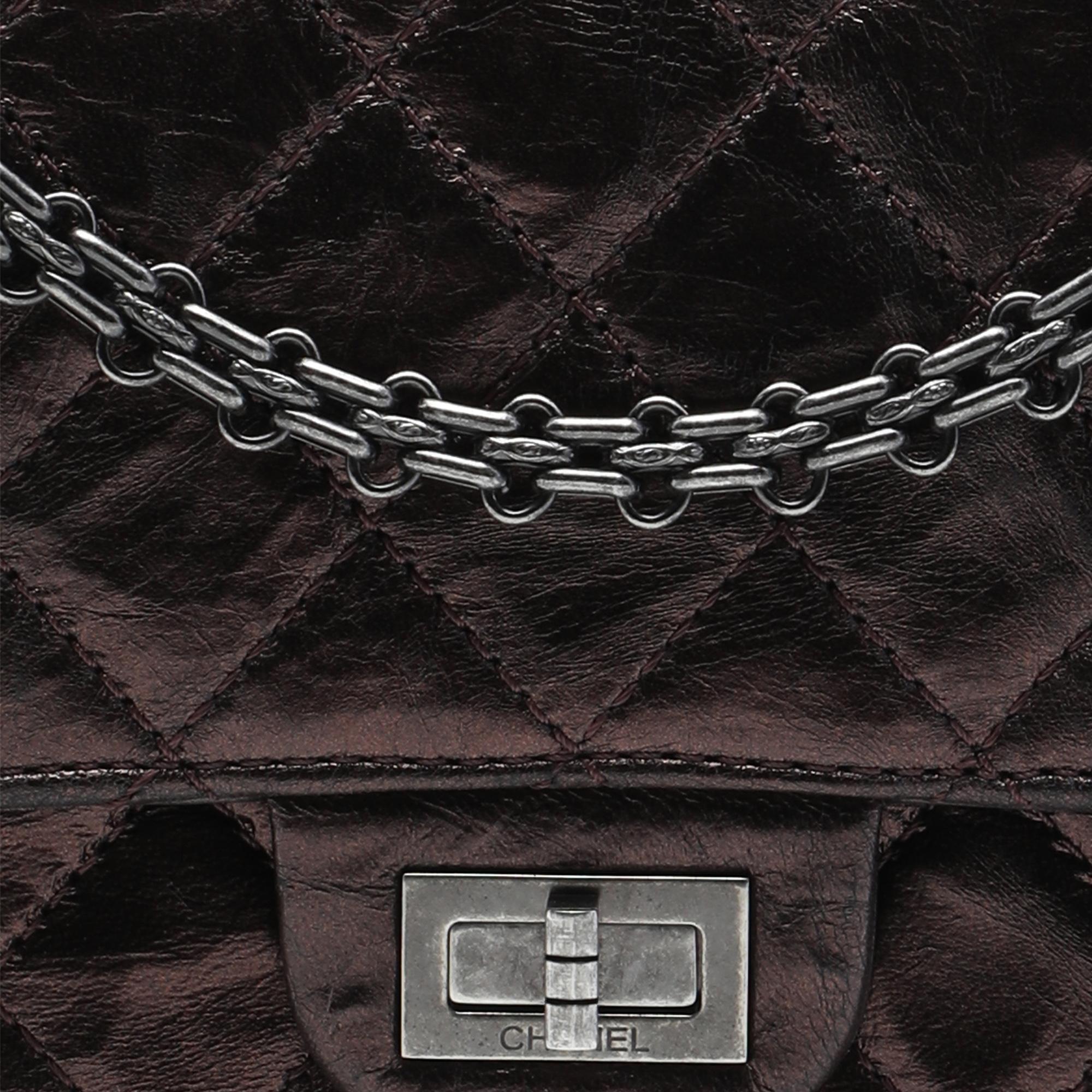 Chanel Quilted Metallic Aged Calfskin Reissue 2.55 Double Flap 226