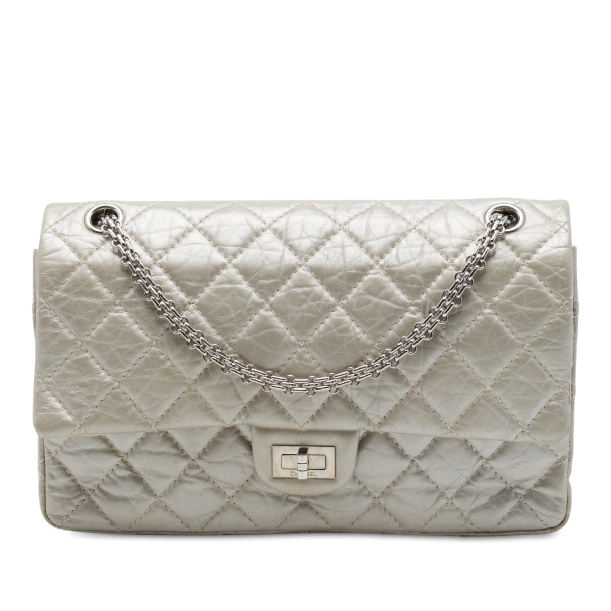 Chanel Quilted Metallic Aged Calfskin Reissue 2.55 Double Flap 226