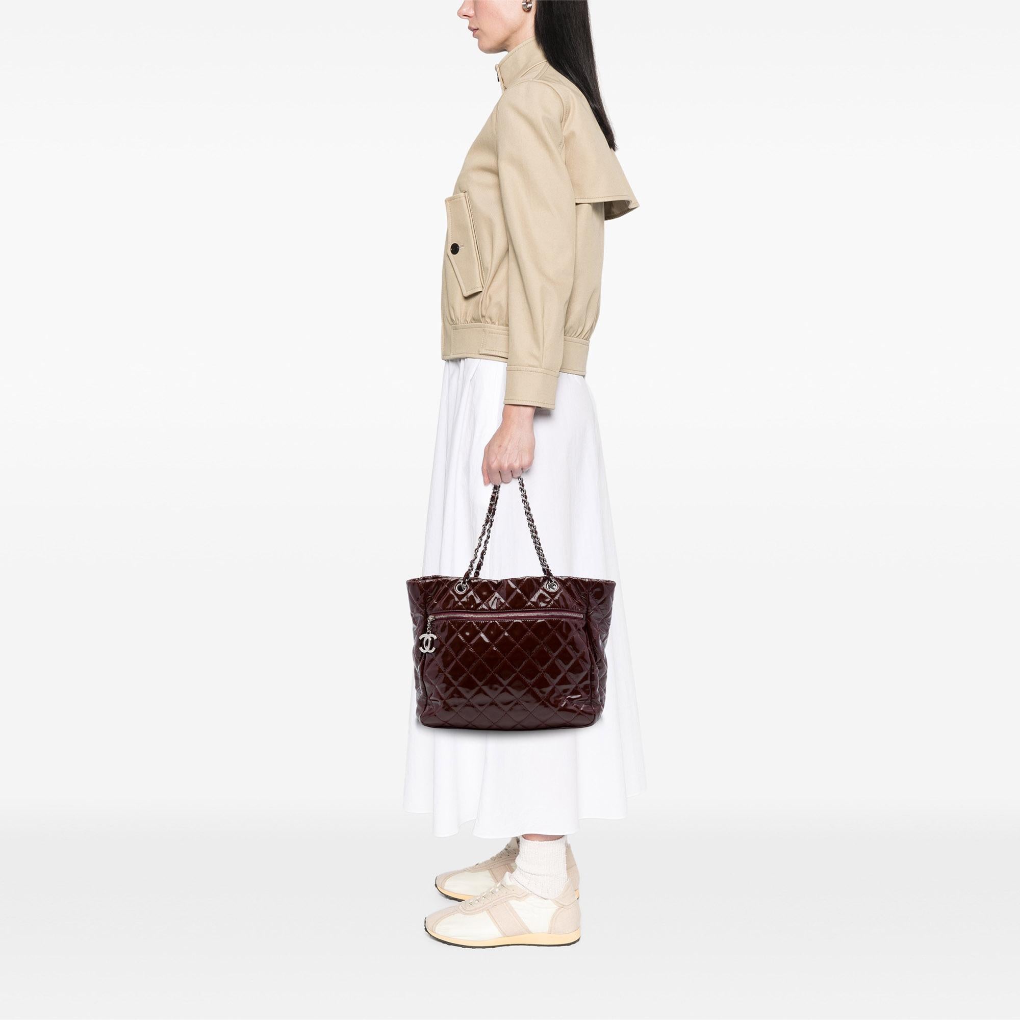 Chanel Quilted Patent Chic and Glitter Ligne Tote