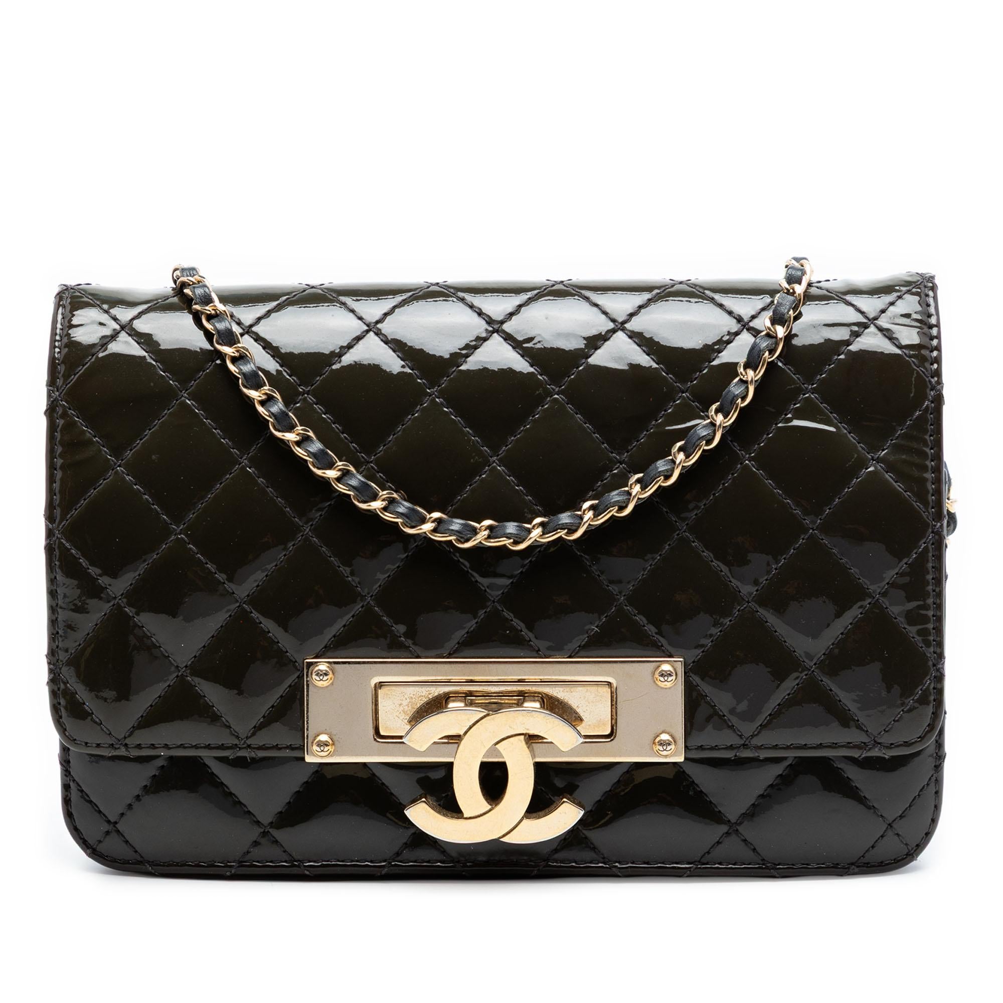 Chanel Quilted Patent Golden Class Wallet on Chain