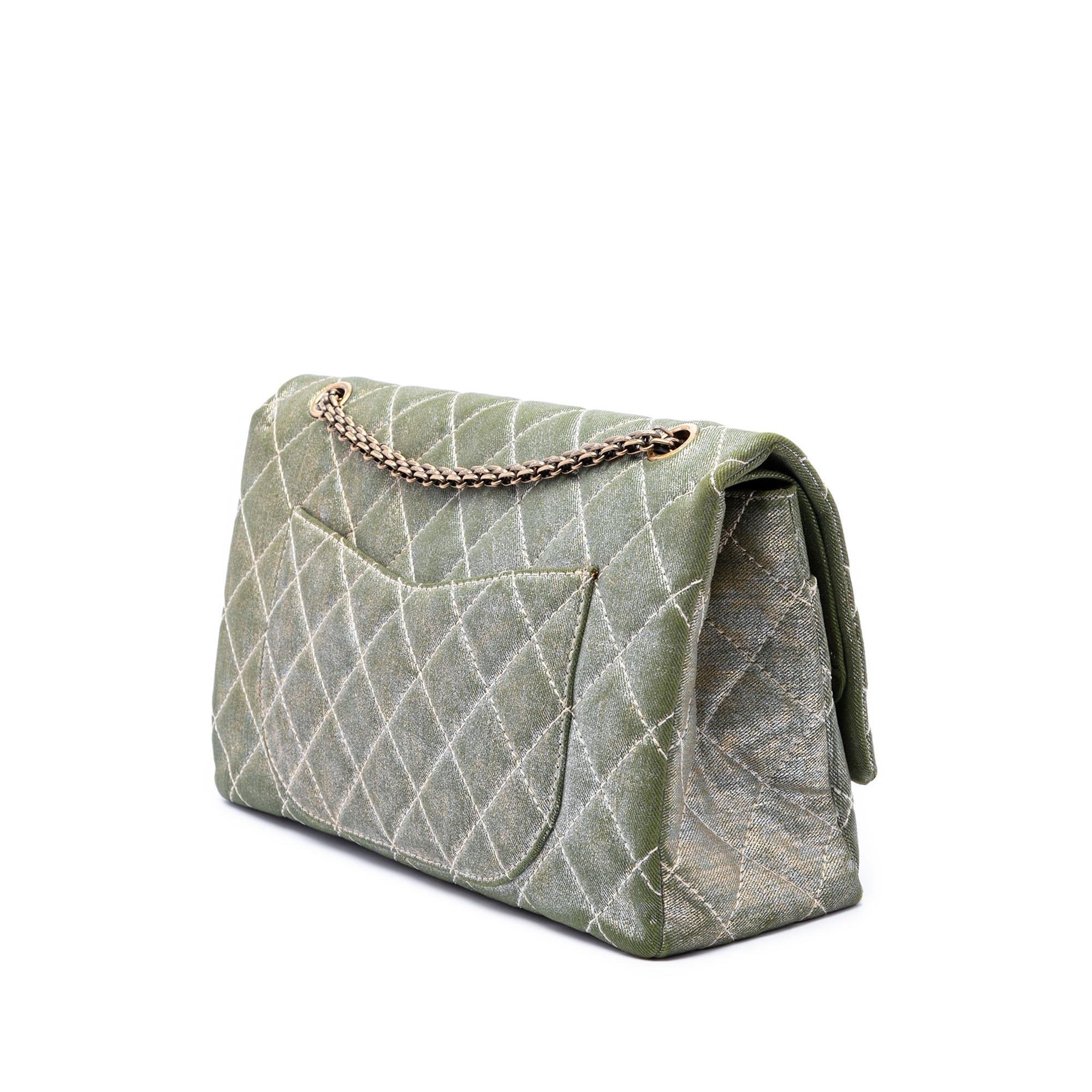 Chanel Quilted Shimmering Denim Reissue 2.55 Double Flap 227