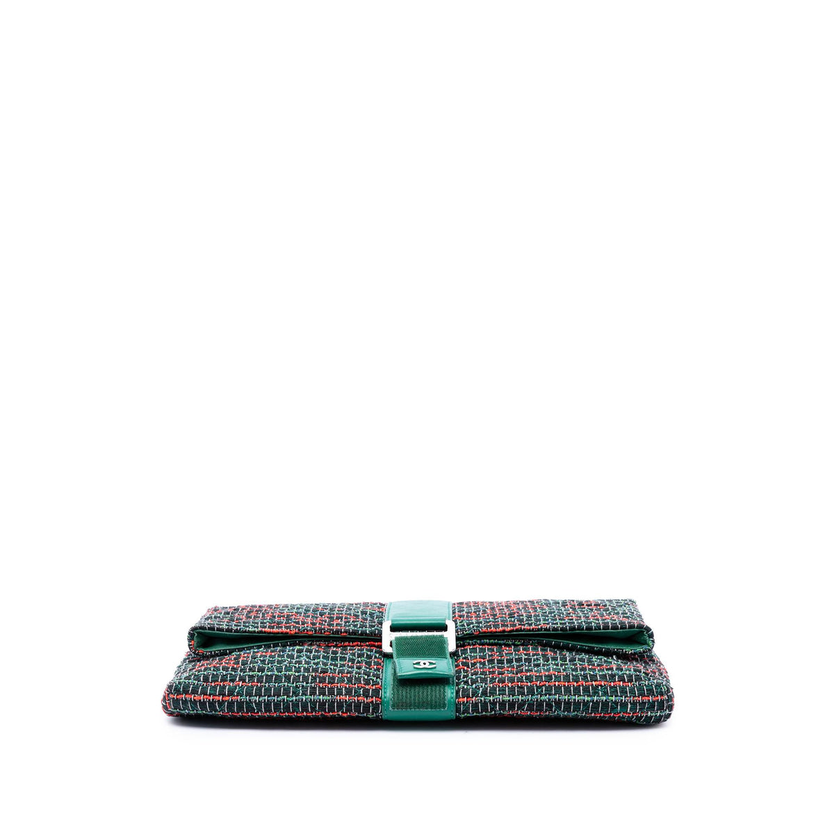 Chanel Quilted Tweed Grip Clutch